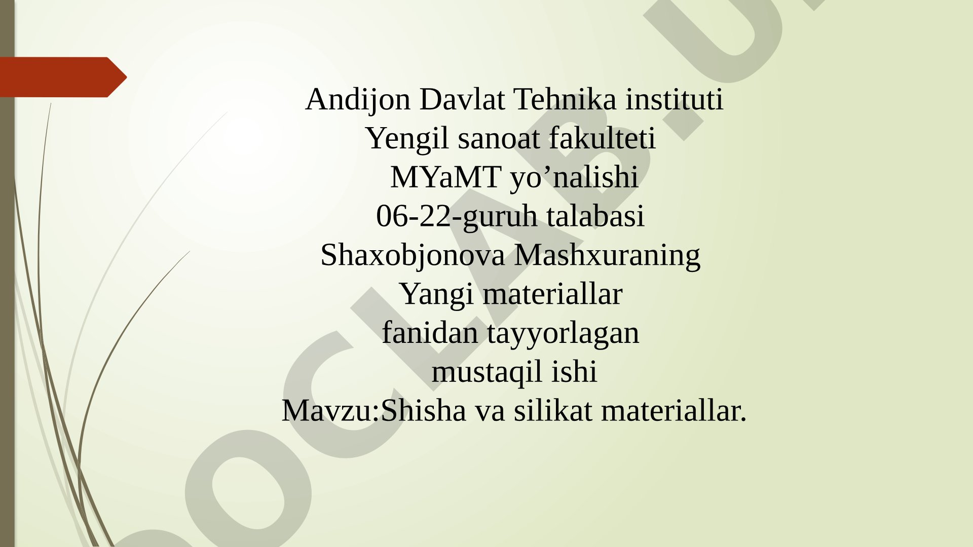 Shisha va silikat materiallar