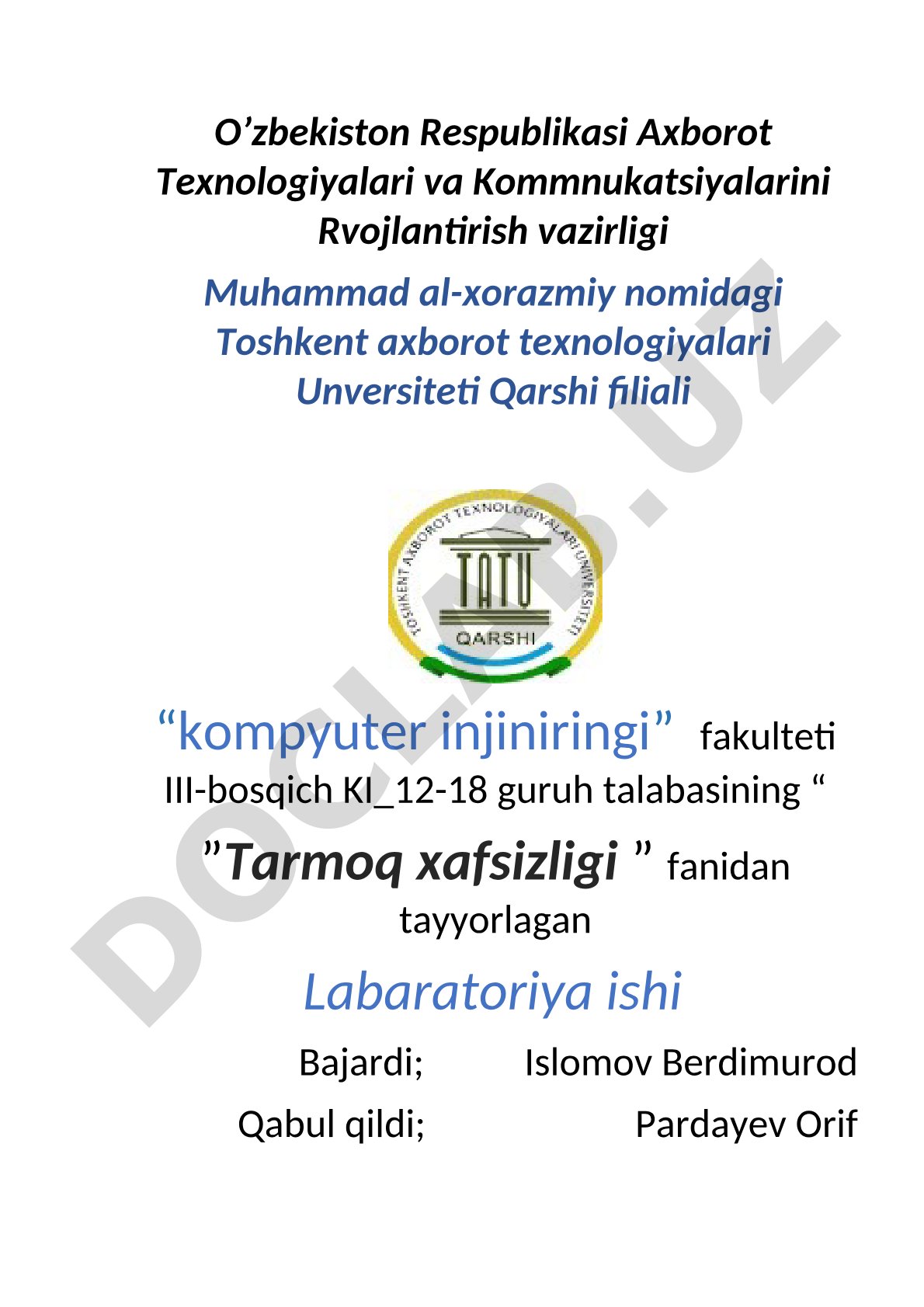 Tarmoqlarni qism tarmoqlarga ajratish