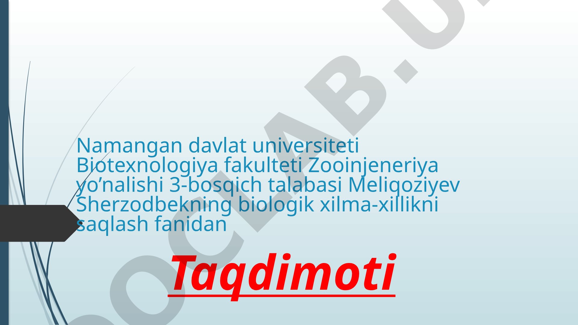 Atrof-muhit muhofazasi va muhofazga olingan tabiiy hududlar
