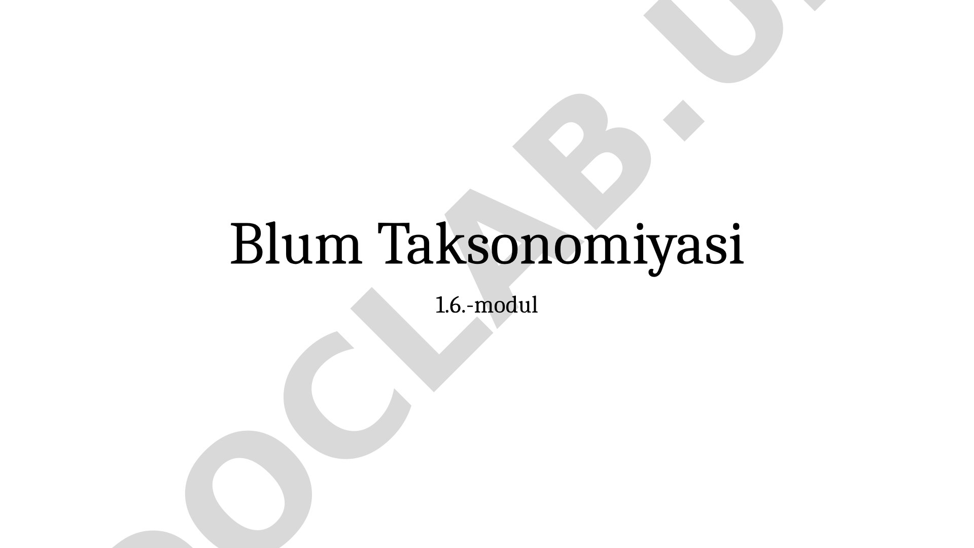 PISA mezonlari va Blum taksonomiyasi mosligi