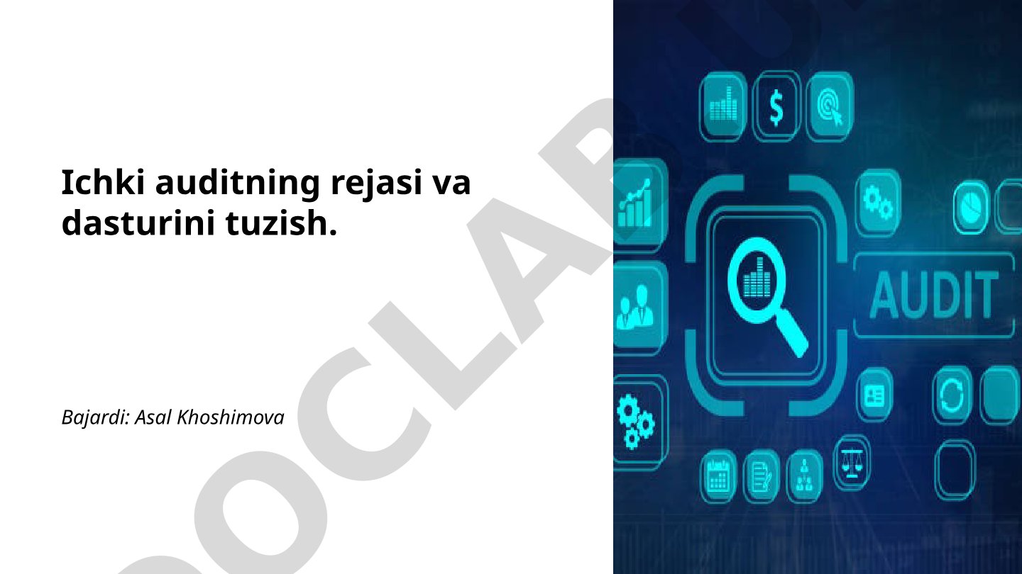 Ichki auditning rejasi va dasturini tuzish