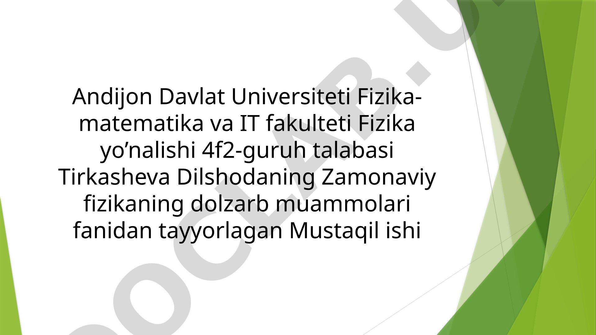 Biogaz va uning zamonaviy fizika doirasidagi ahamiyati