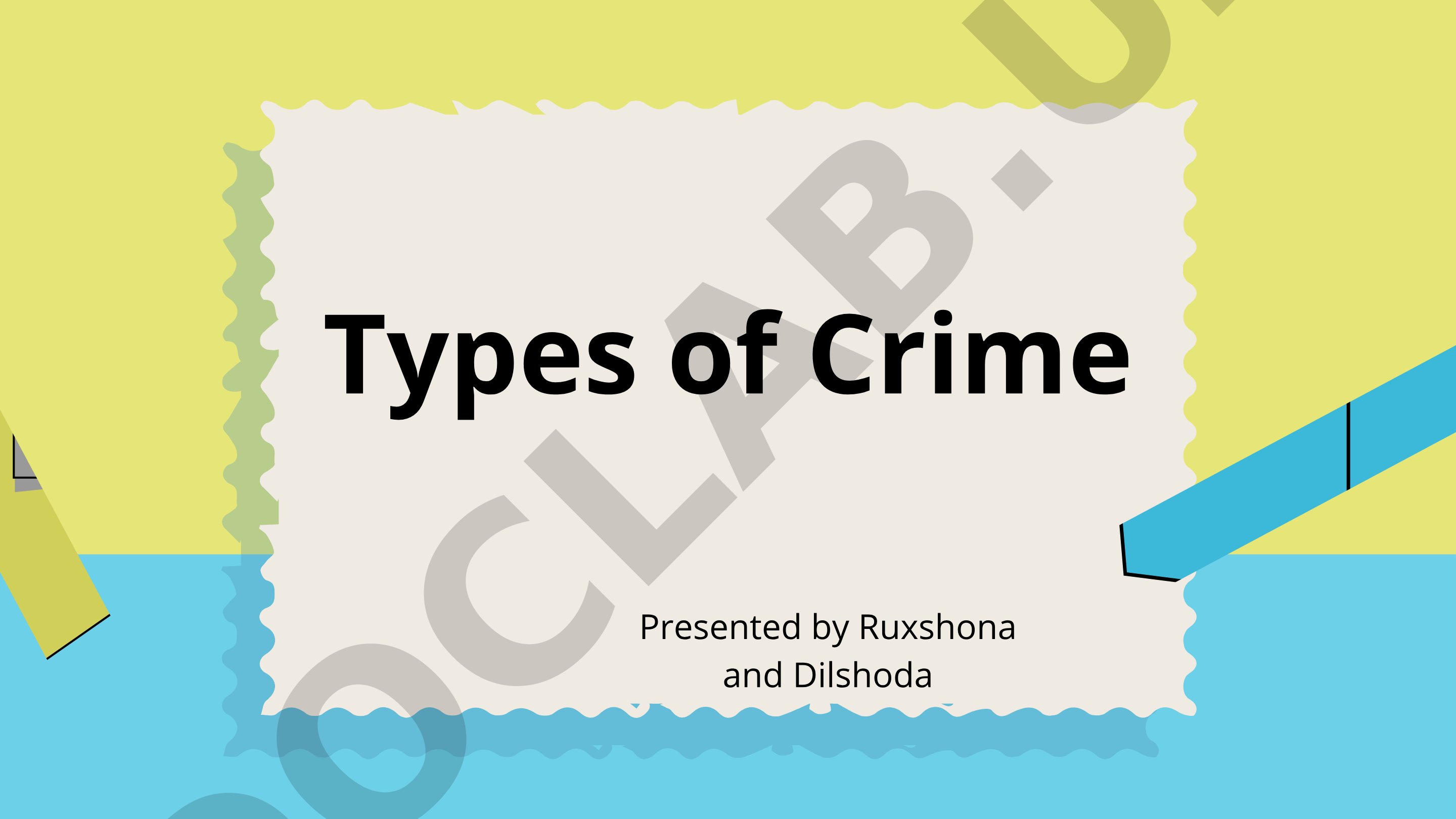 Overview of crime types: violent, property, white-collar, cybercrime, organized crime