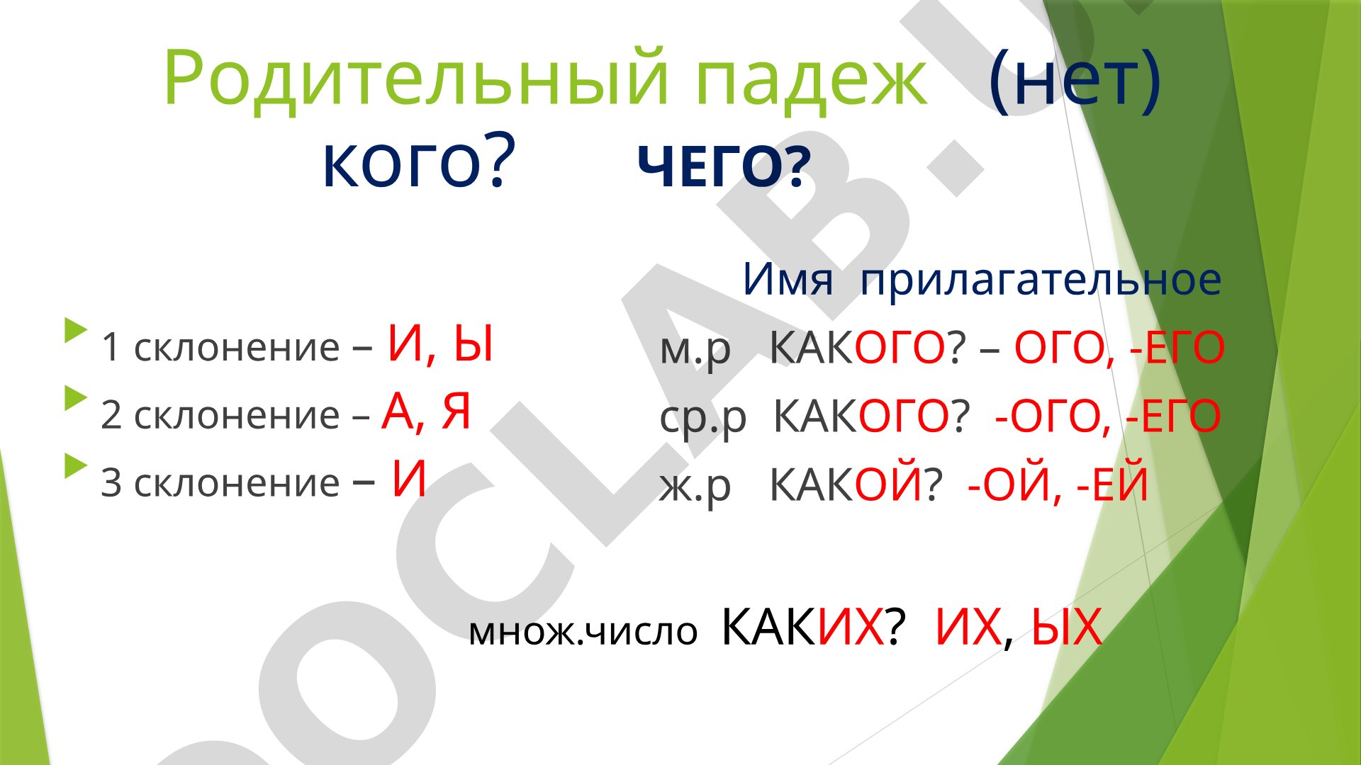 Родительный падеж в русском языке