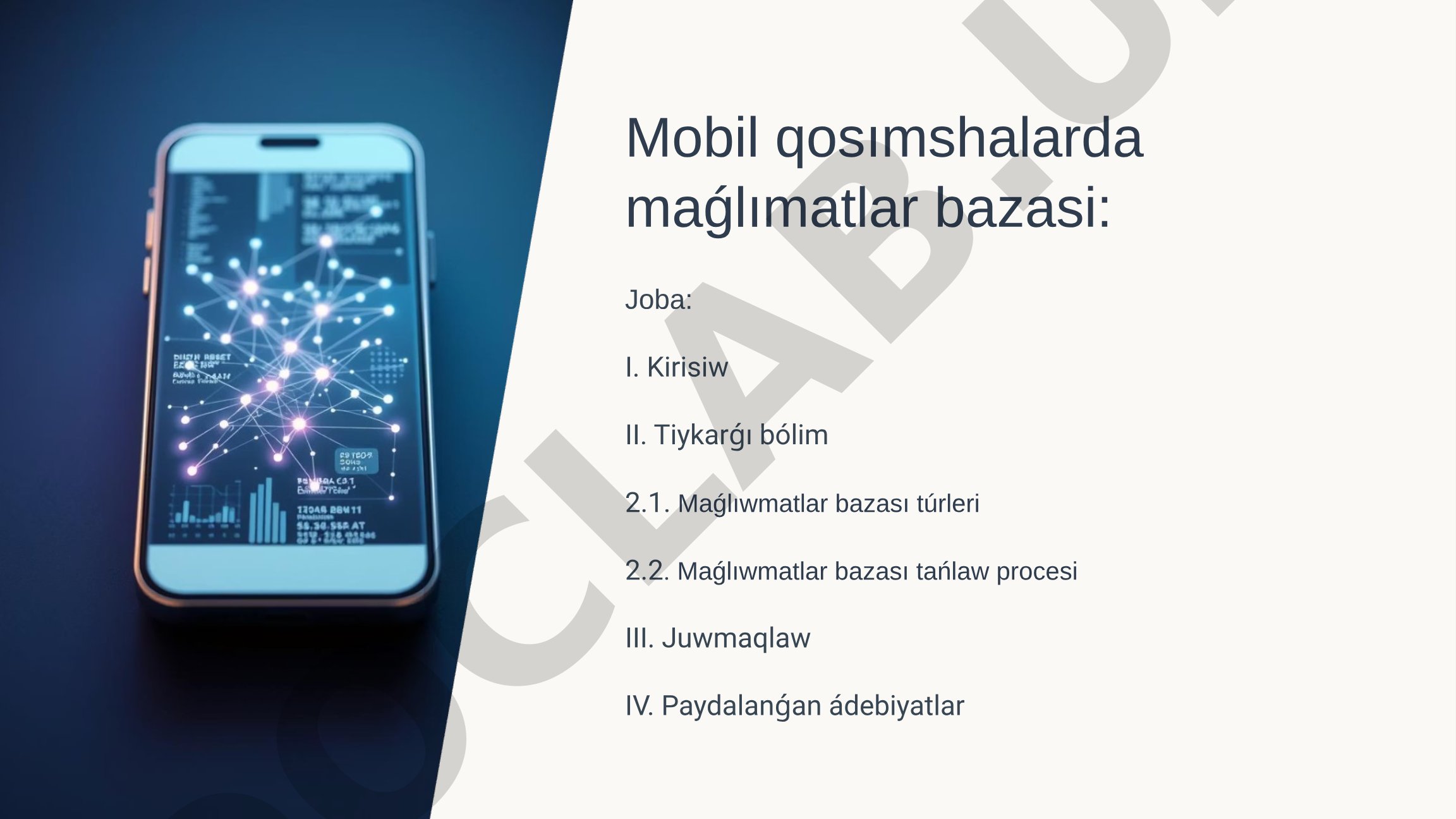 Mobil qosımshalarda maǵlımatlar bazası