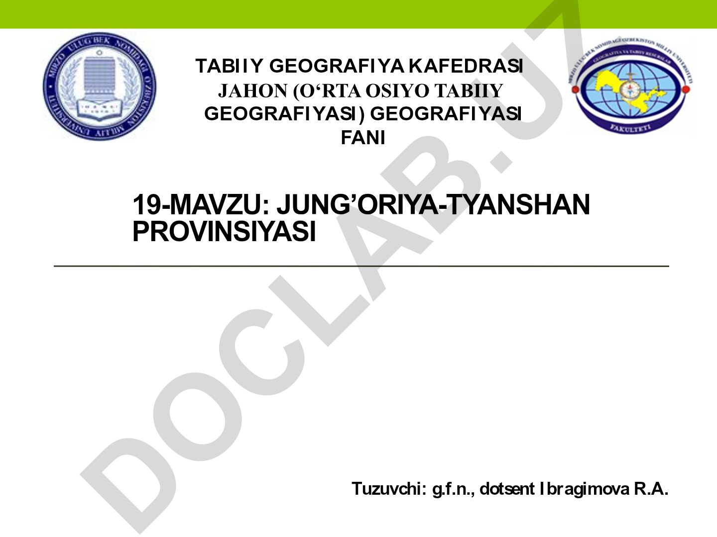 Jung'oriya-Tyanshan provinsiyasining tabiiy geografiyasi