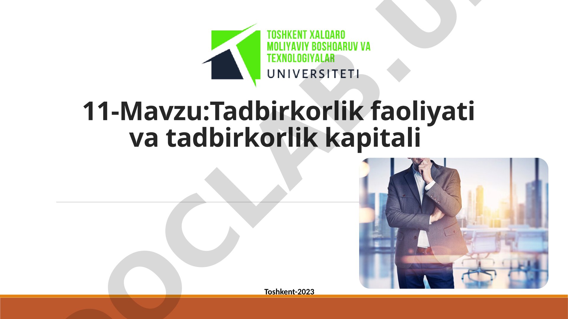 Tadbirkorlik faoliyati va tadbirkorlik kapitali