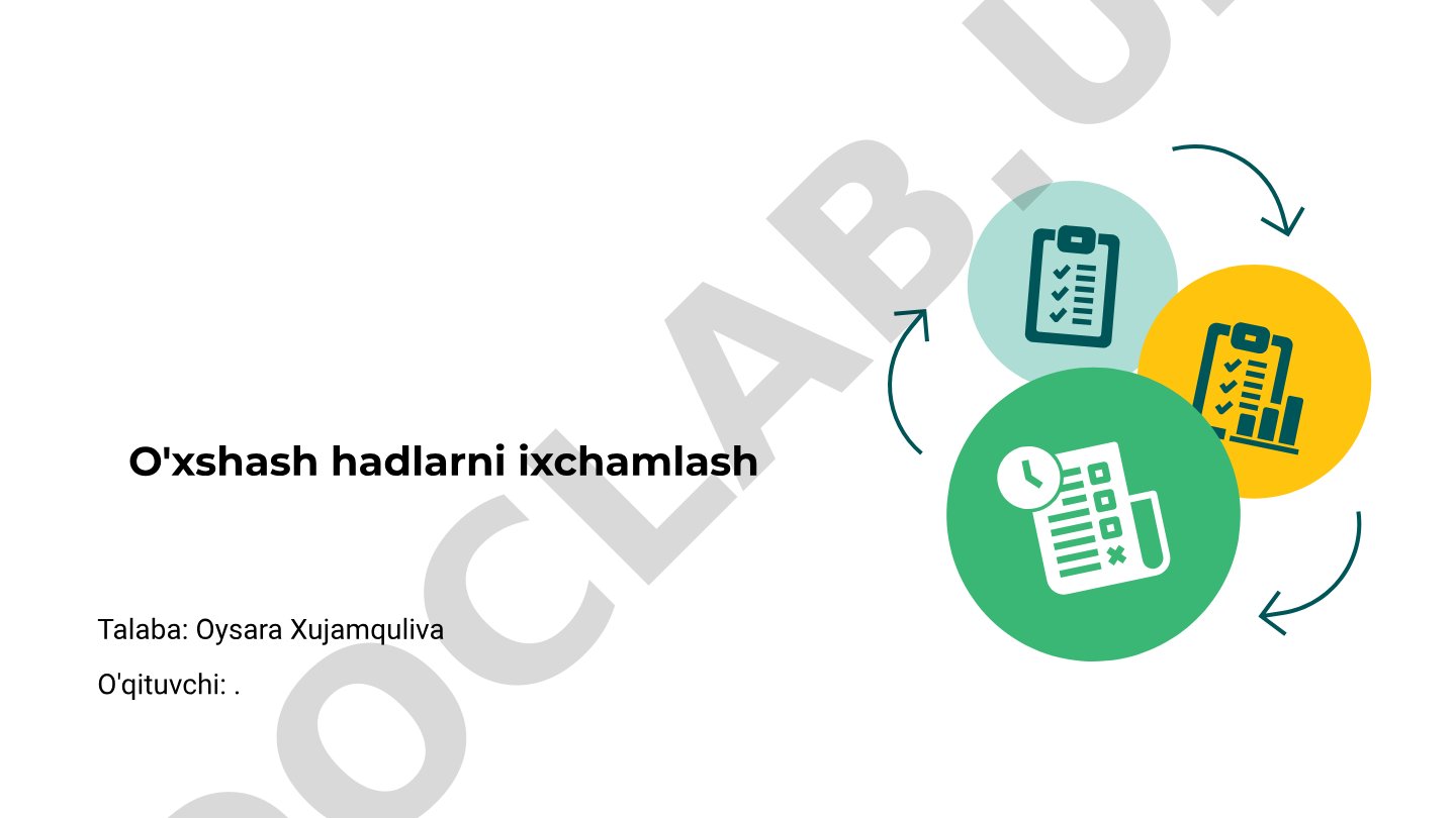 O'xshash hadlarni ixchamlash
