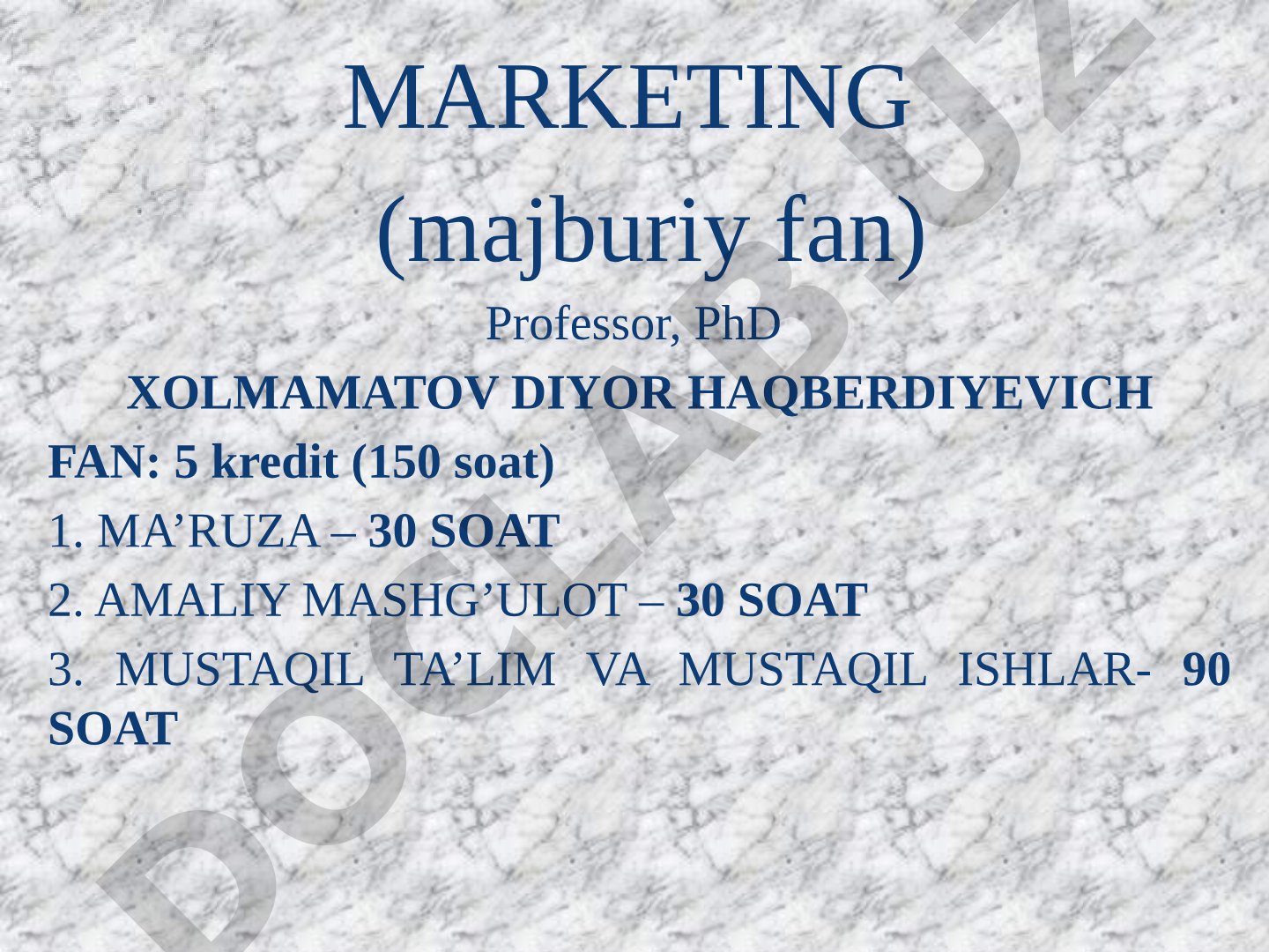 Marketing (majburiy fan)