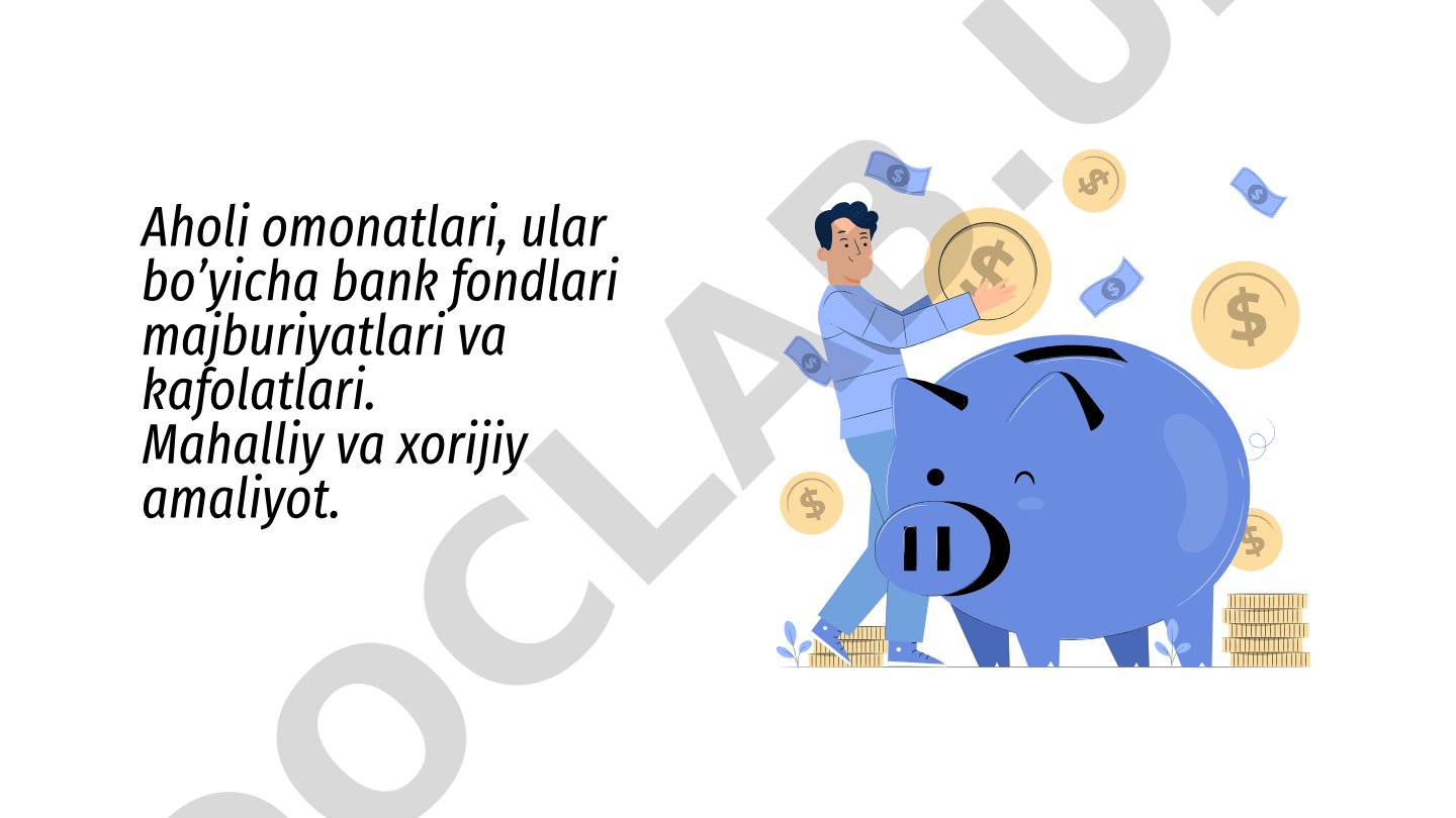 Aholi omonatlari, bank fondlari majburiyatlari va kafolatlari