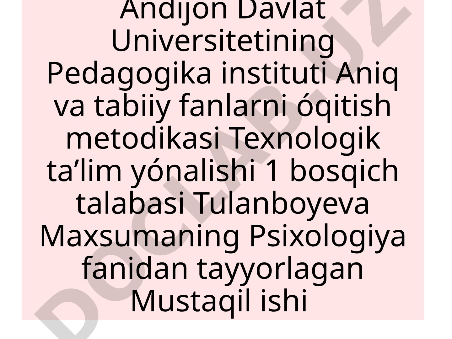 Yoshlarning psixologik xususiyatlari