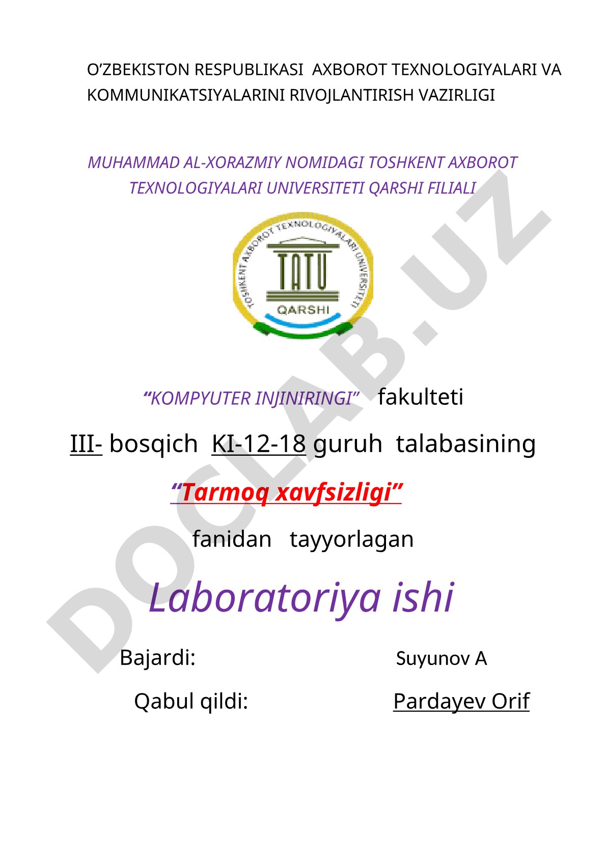 Tarmoqlarni qism tarmoqqa ajratish