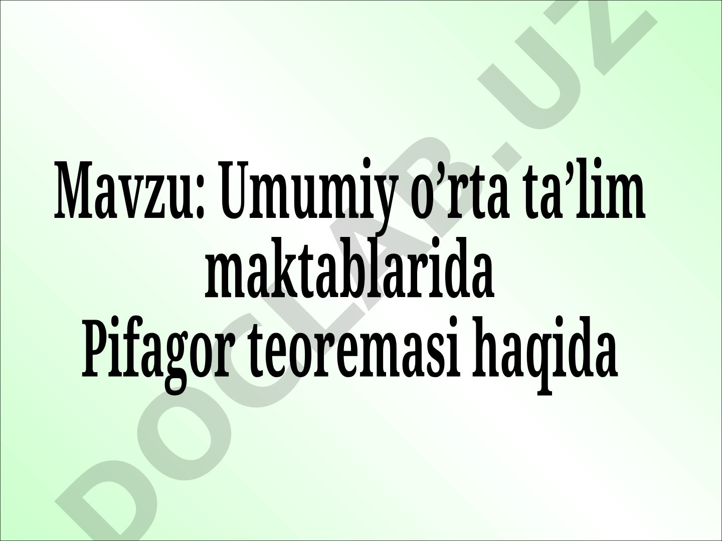 Pifagor teoremasi va uchburchaklar turlari