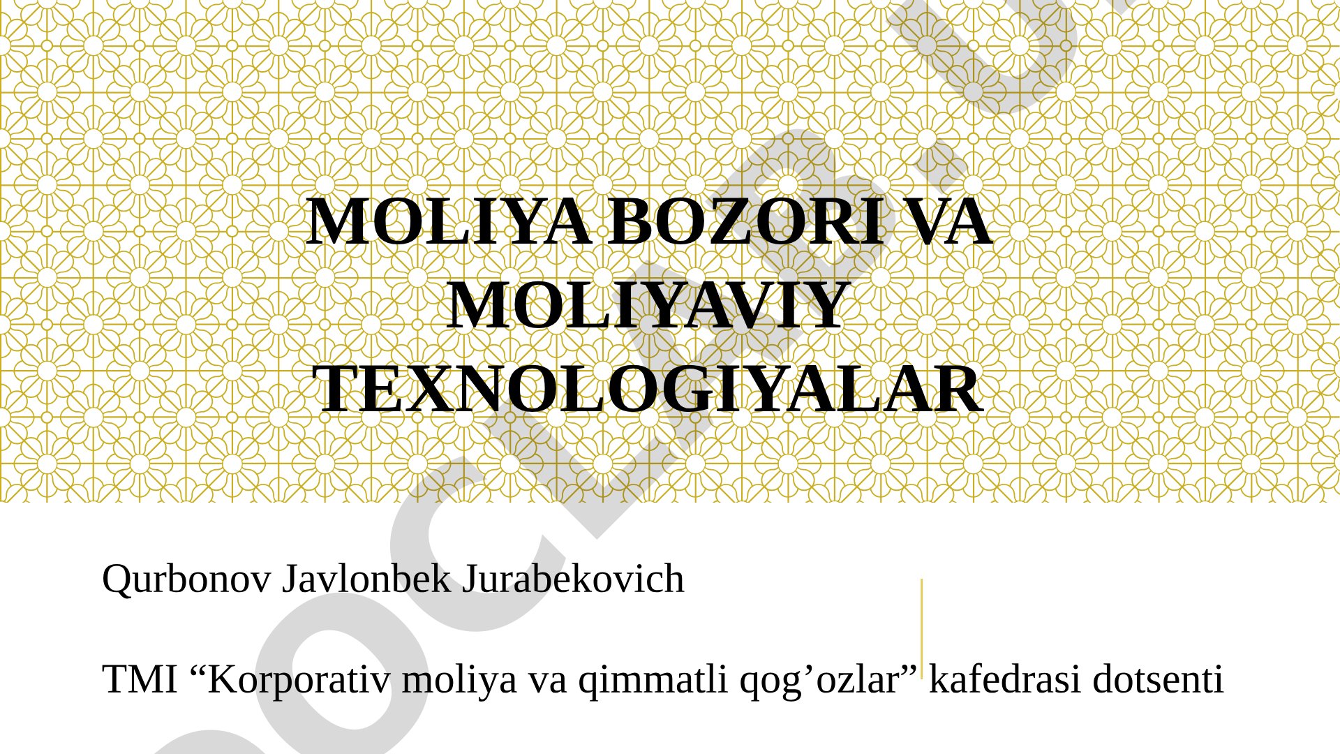 Pul bozorining iqtisodiy mohiyati, ishtirokchilari va instrumentlari haqida taqdimot