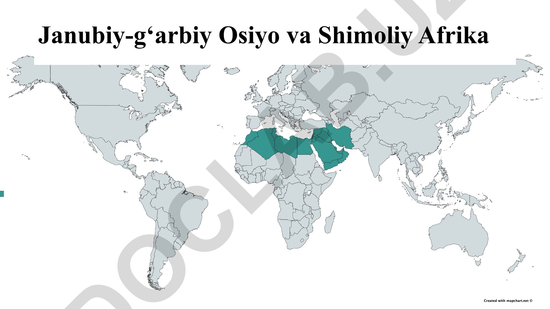 Janubiy-g'arbiy Osiyo va Shimoliy Afrika mintaqalarining geografik xususiyatlari