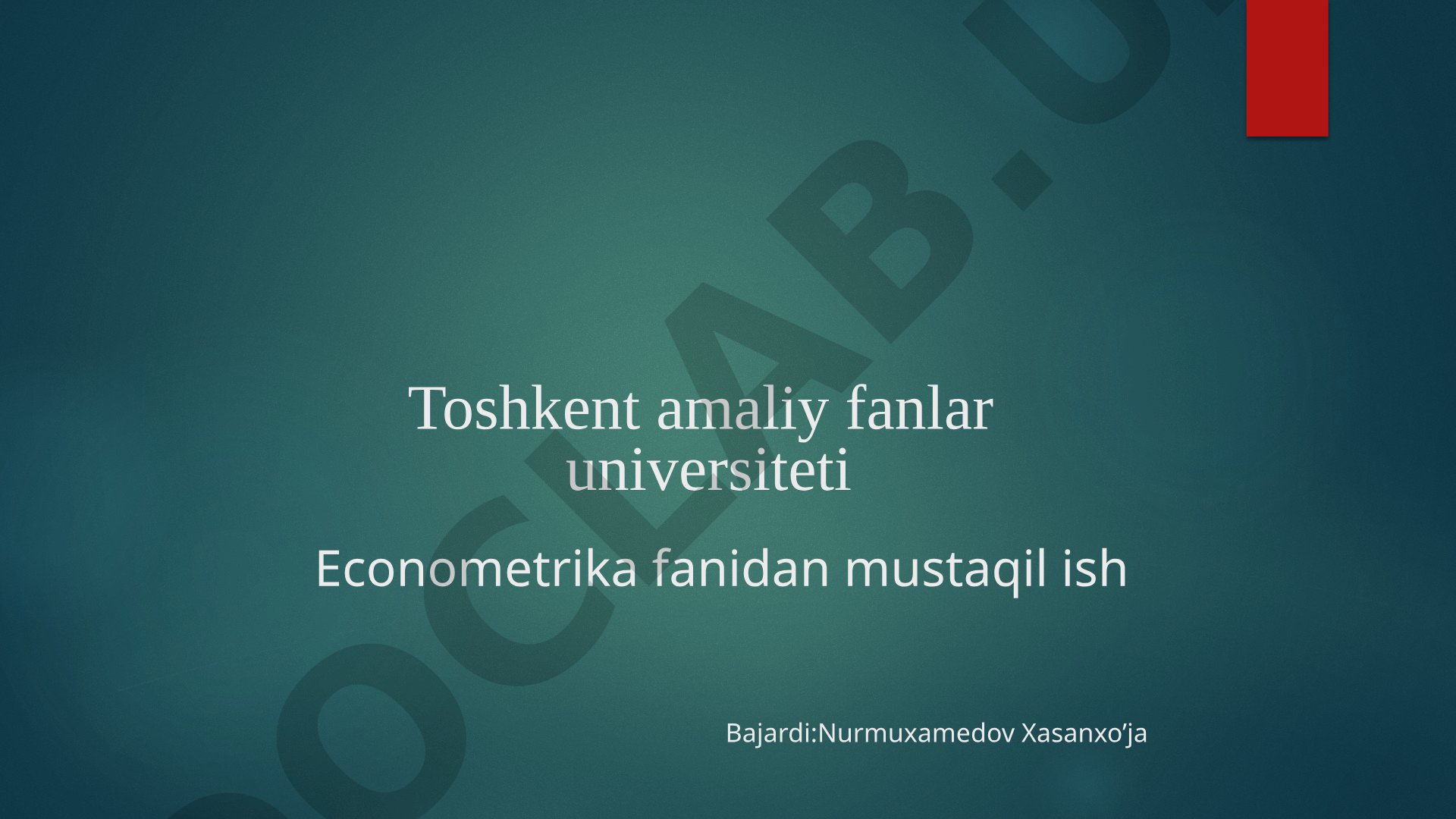 Chiziqli regressiya tenglamasi va ularning predmetlari baholash usullaei