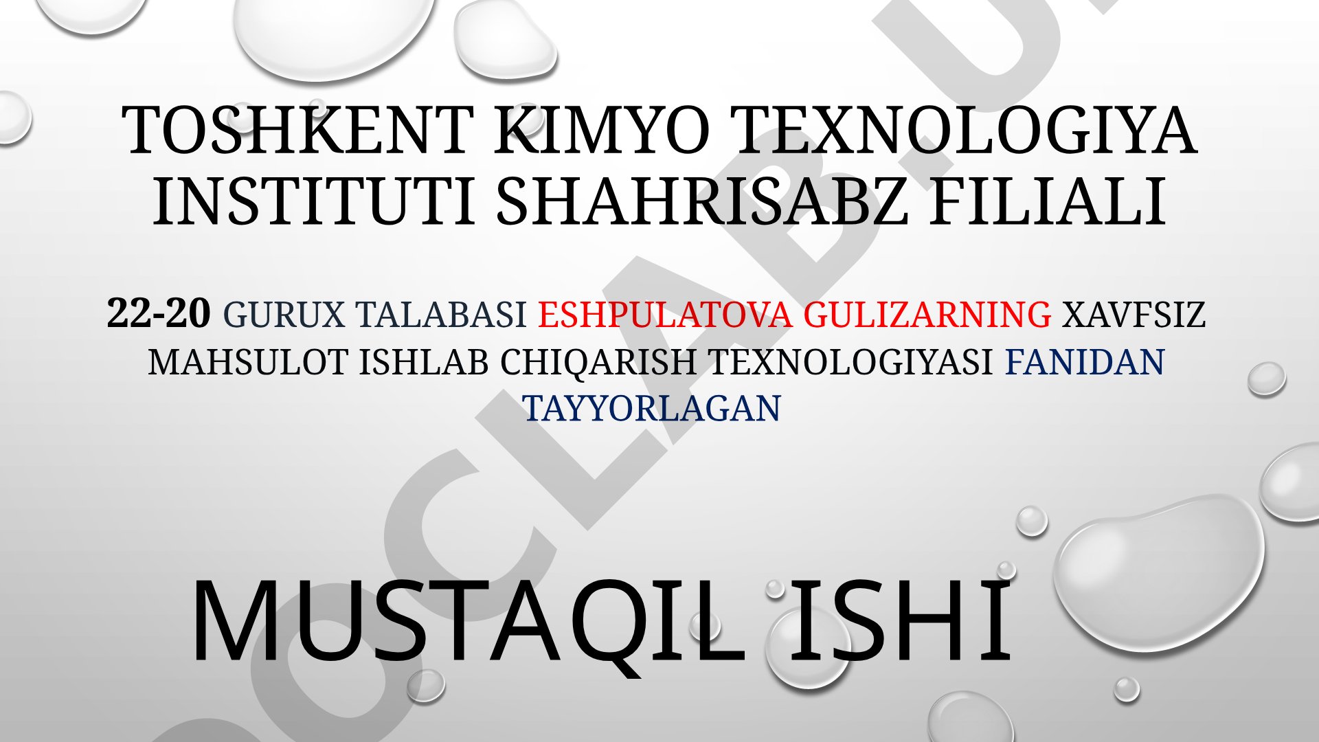 Oziq-ovqat zaharli infeksiyalar-salmonelloz, toksik infeksiyalari