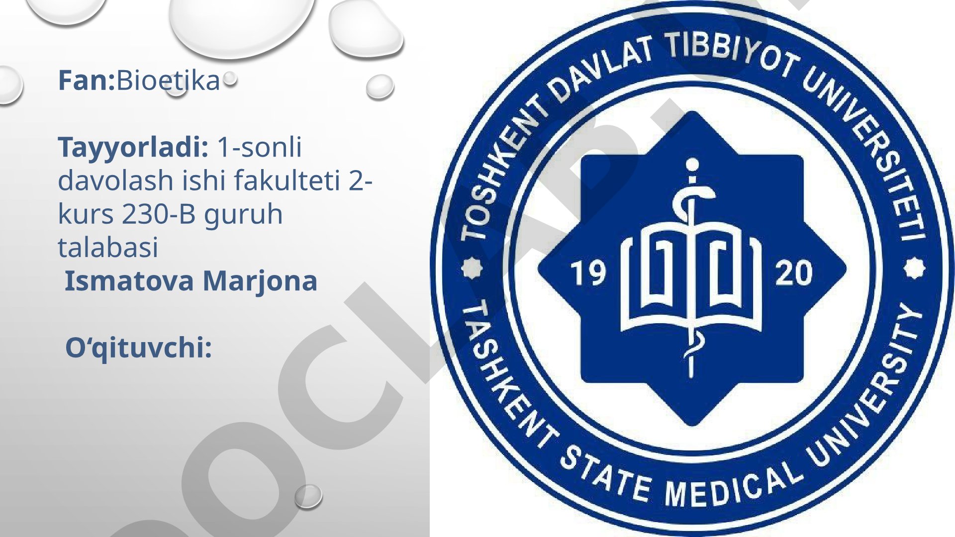 Shifokor siri muammosining etik va huquqiy jihatlari