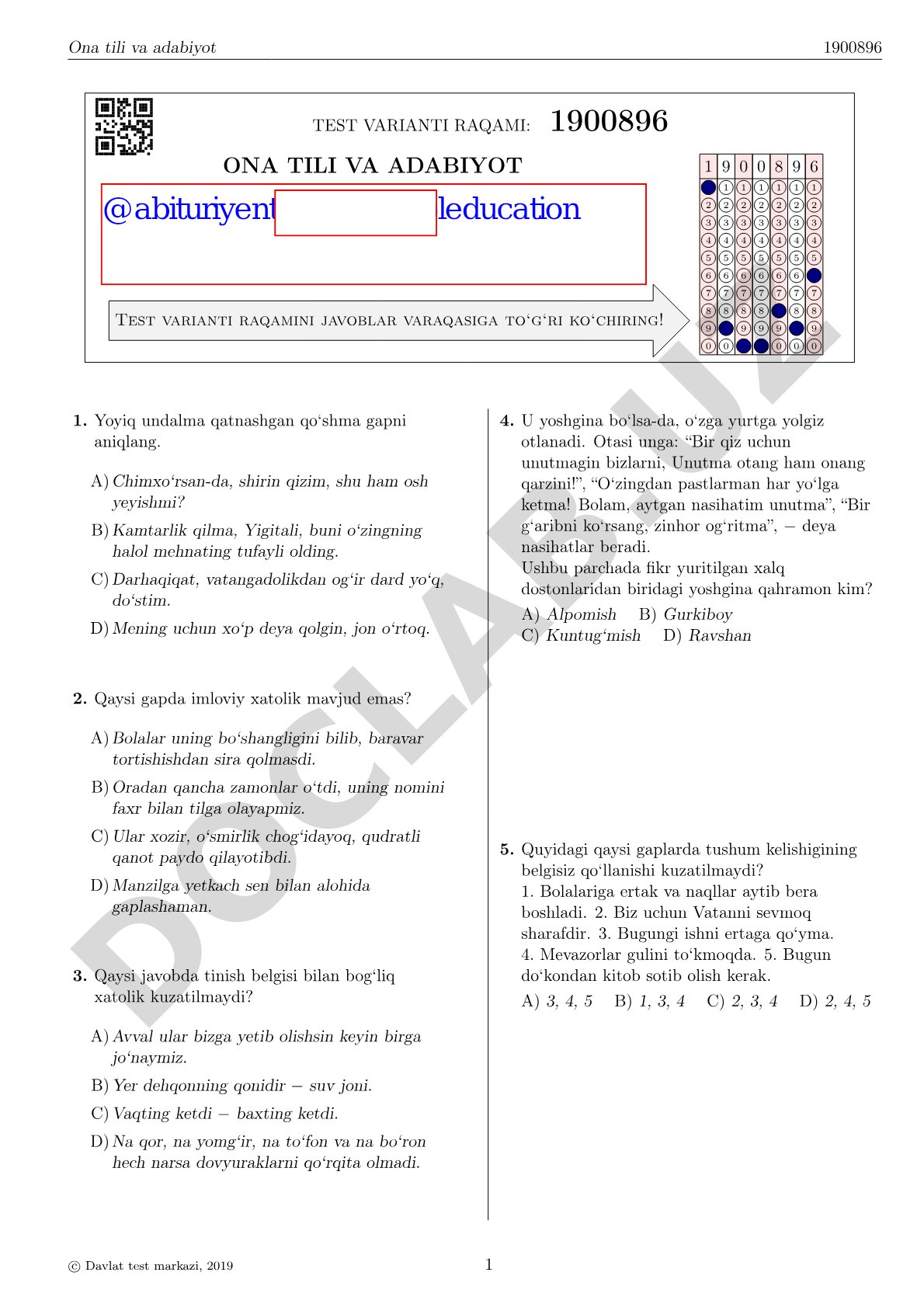 Ona tili va adabiyot test varianti 1900896