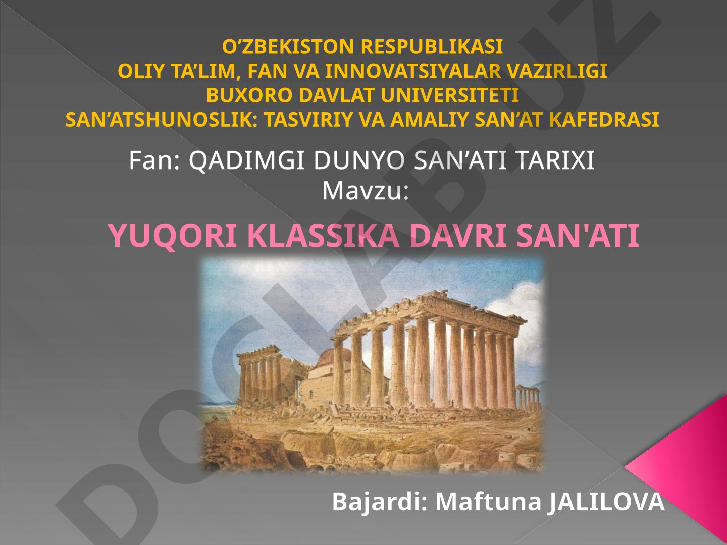 Yuqori klassika davri san'ati