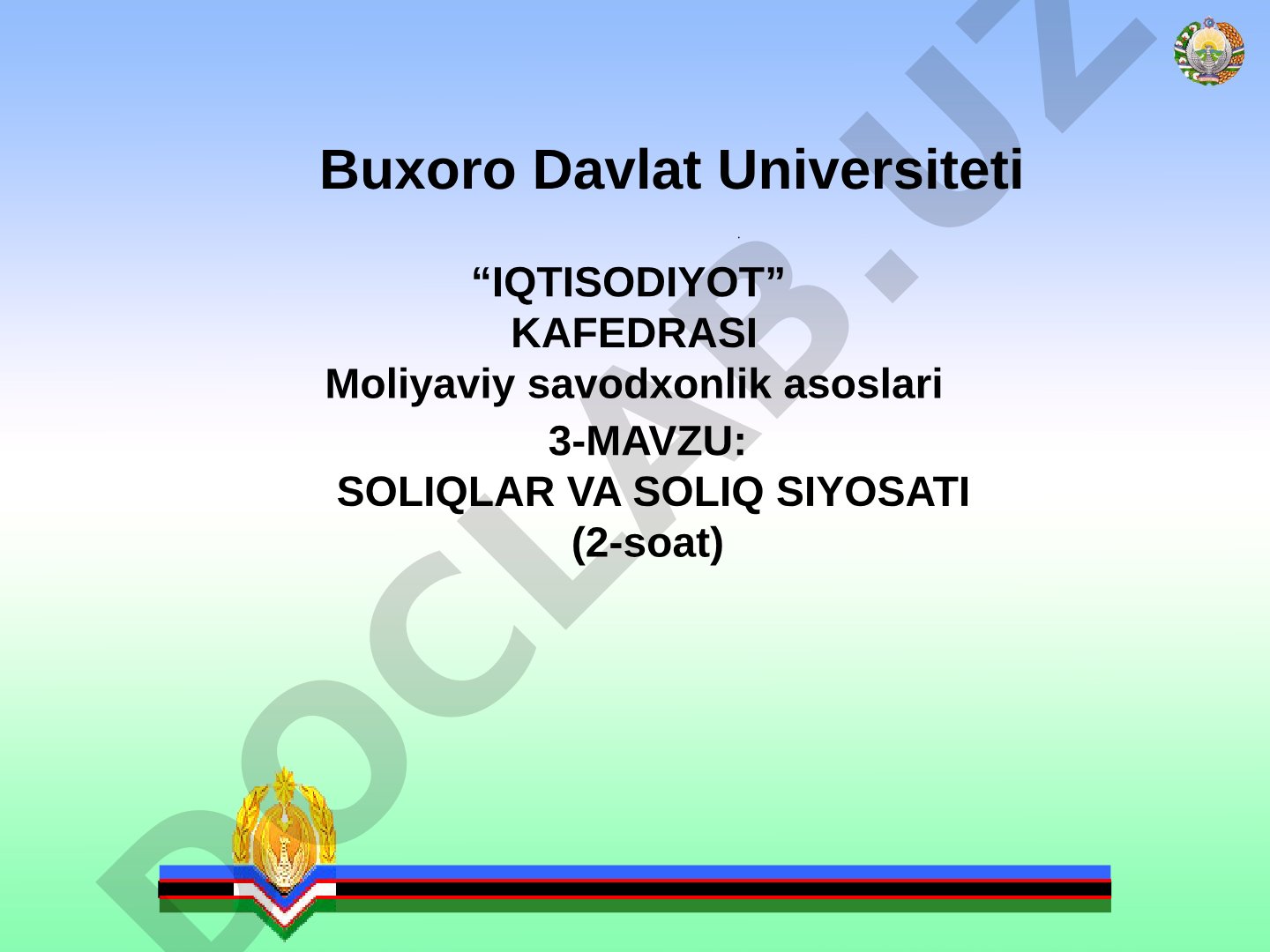 Soliqlar va soliq siyosati