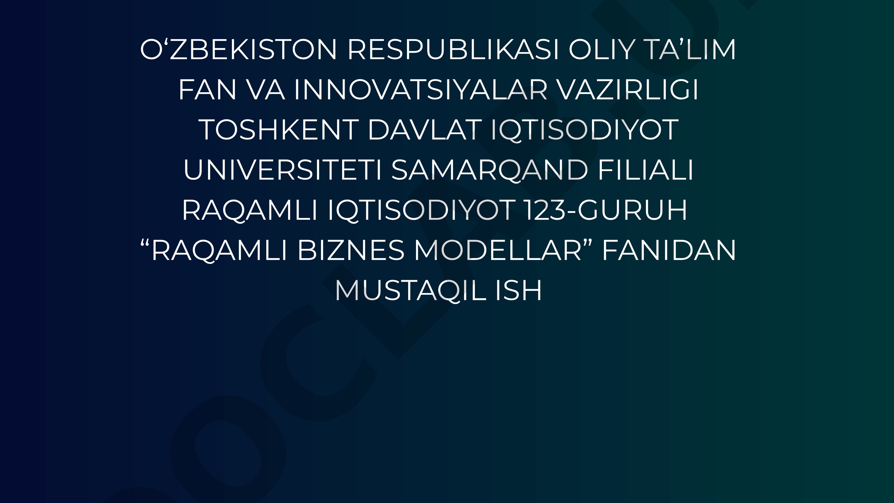 Raqamli biznes va xizmatlarning xavfsizlik va maxfiylik masalalari