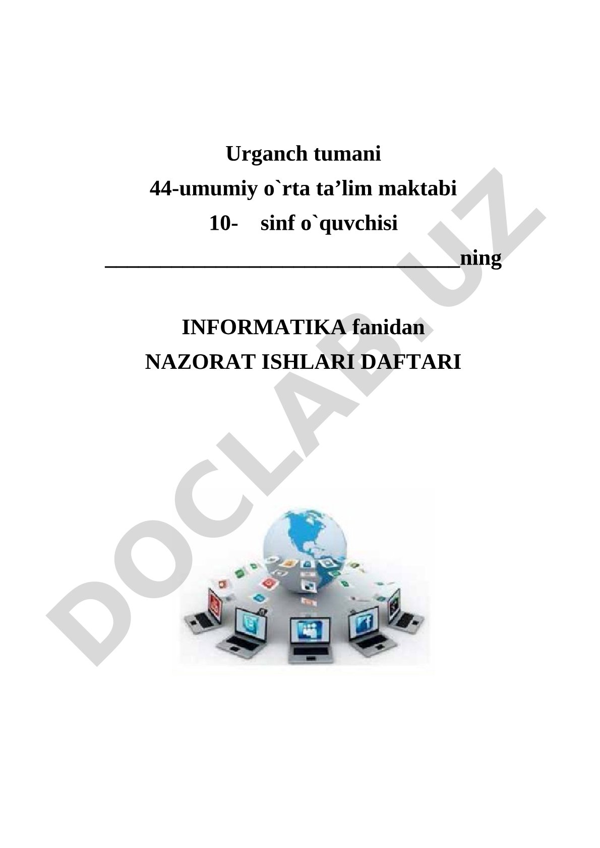 Informatika 10-sinf 1-chorak test