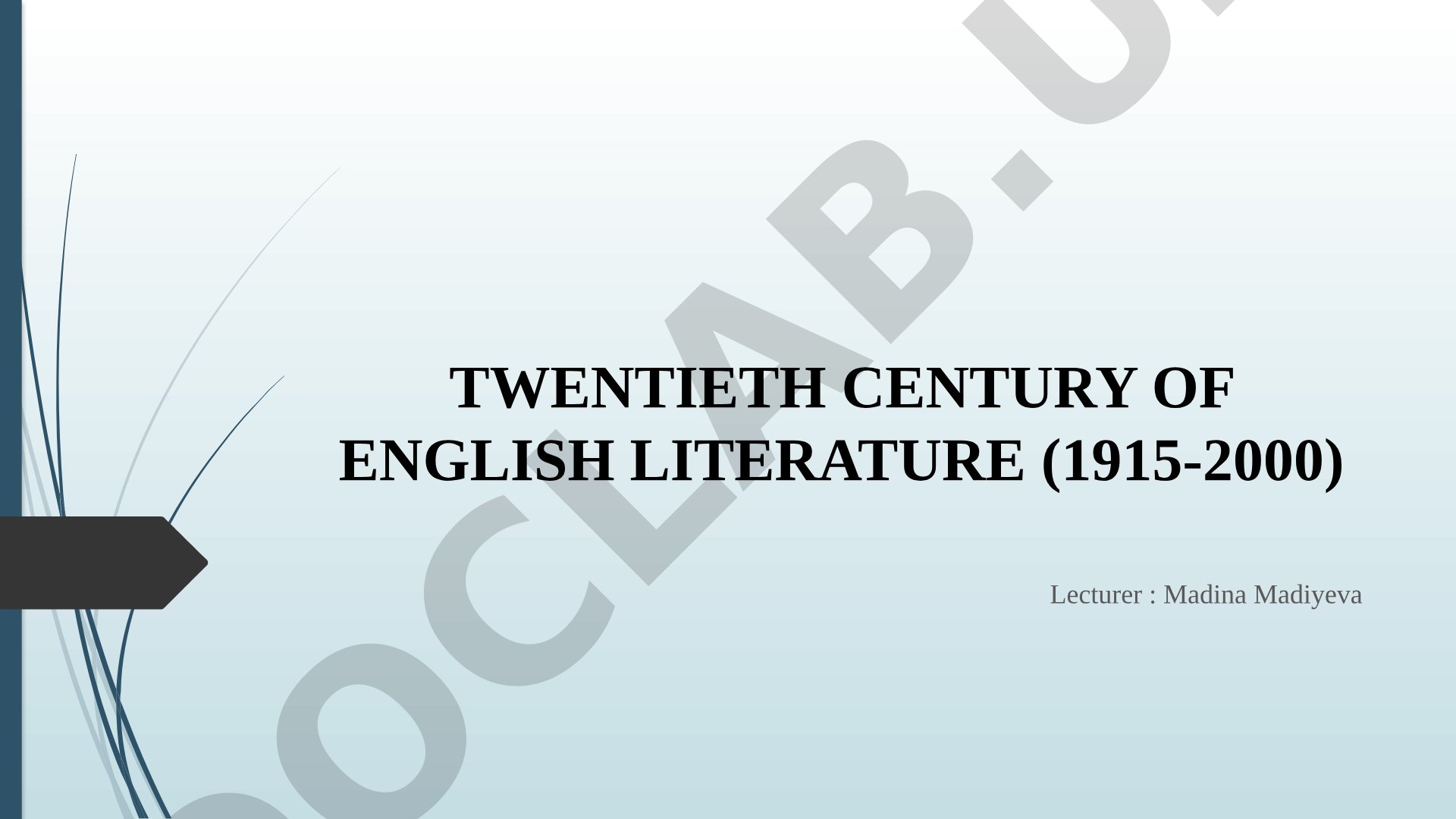 Twentieth century of English literature (1915-2000)