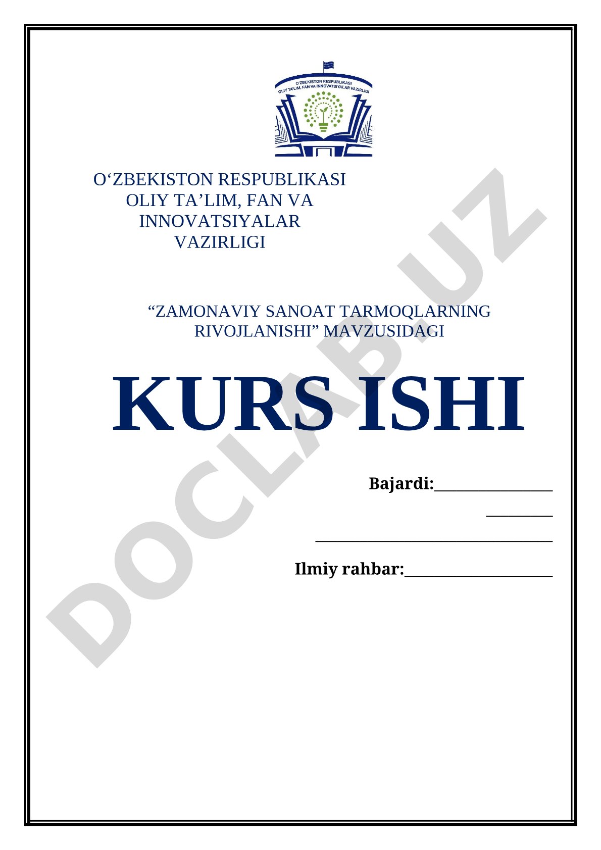 Zamonaviy sanoat tarmoqlarning rivojlanishi