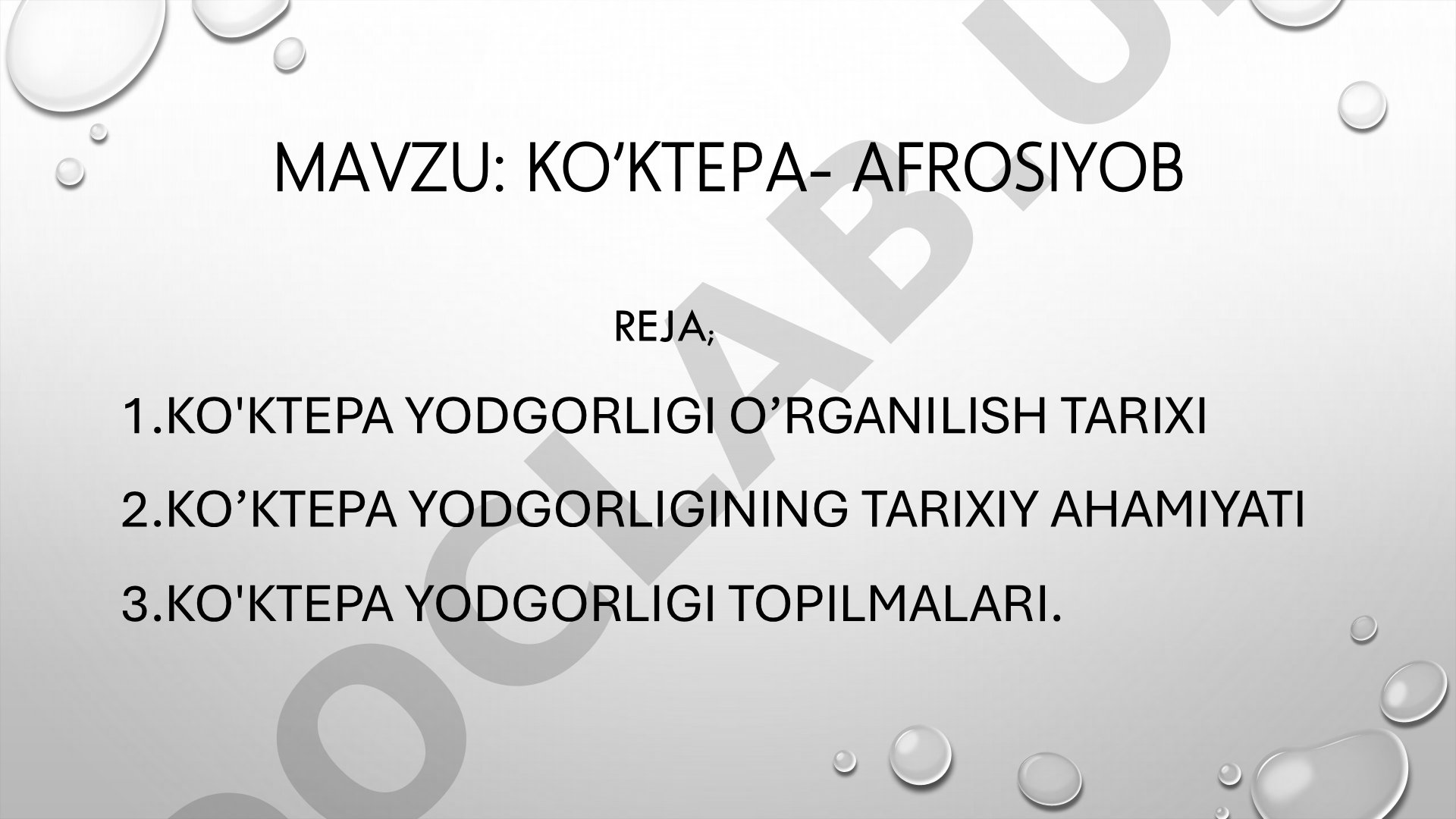 Ko'ktepa yodgorligi o'rganilish tarixi, tarixiy ahamiyati va topilmalari haqida ma'lumot
