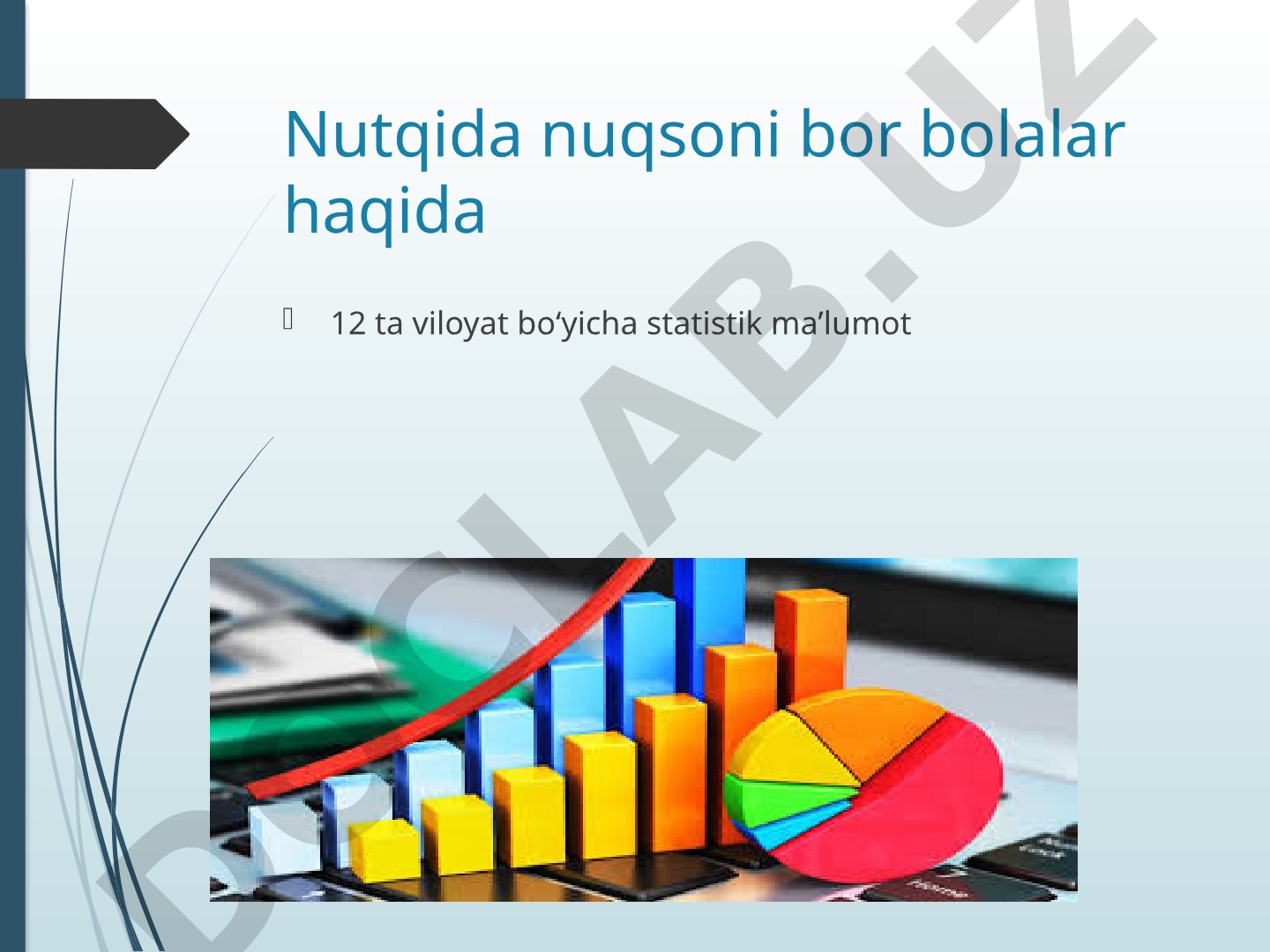 Nutqida nuqsoni bor bolalar haqida 12 ta viloyat bo‘yicha statistik ma’lumot