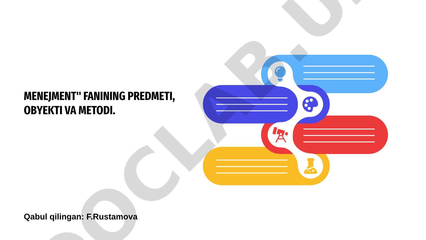 Menejment fanining predmeti, obyekti va metodi