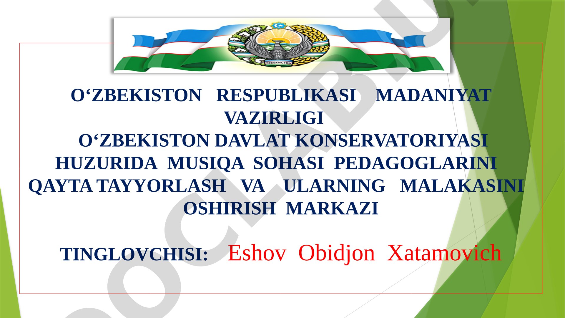 O‘quvchilarga rubob prima cholg‘usida Fattoh Nazarovning «Paxtaoy» asarini o‘rgatish metodikasi