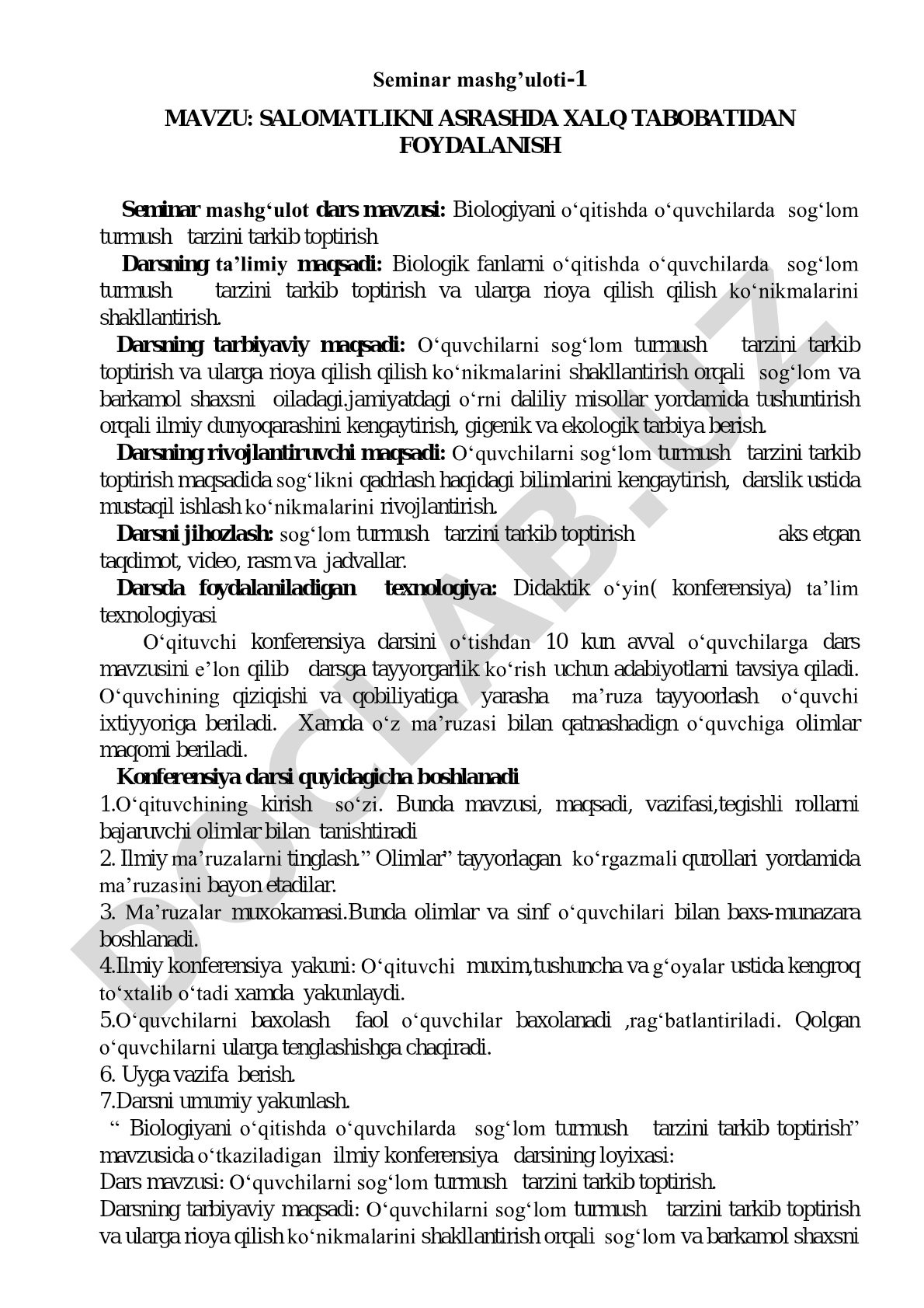 Salomatlikni asrashda xalq tabobatidan foydalanish