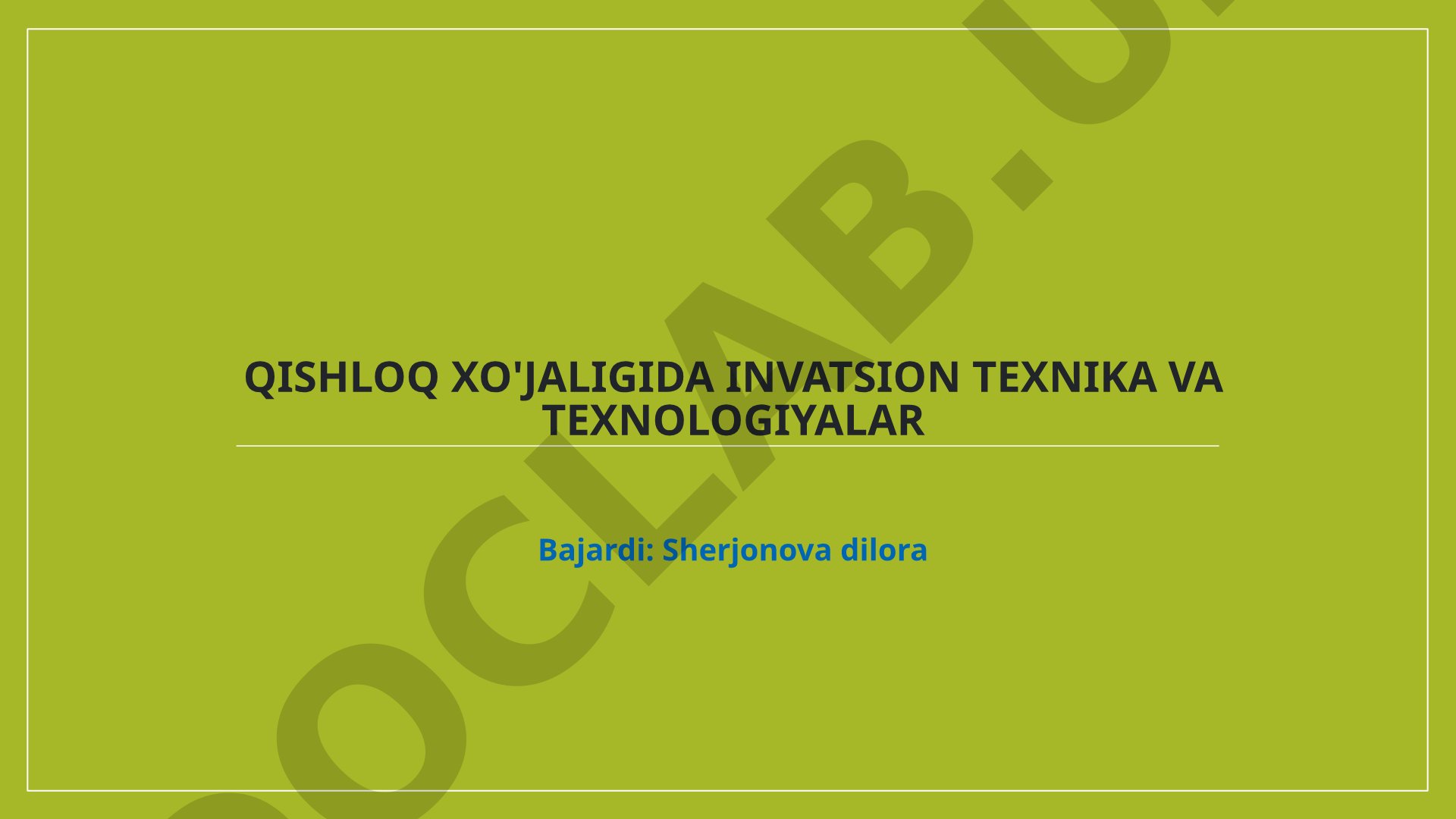 Ko'p tarmoqli fermer xo'jaliklari ish faoliyatida tuproqqa ishlov berish mashinalari va qurollari