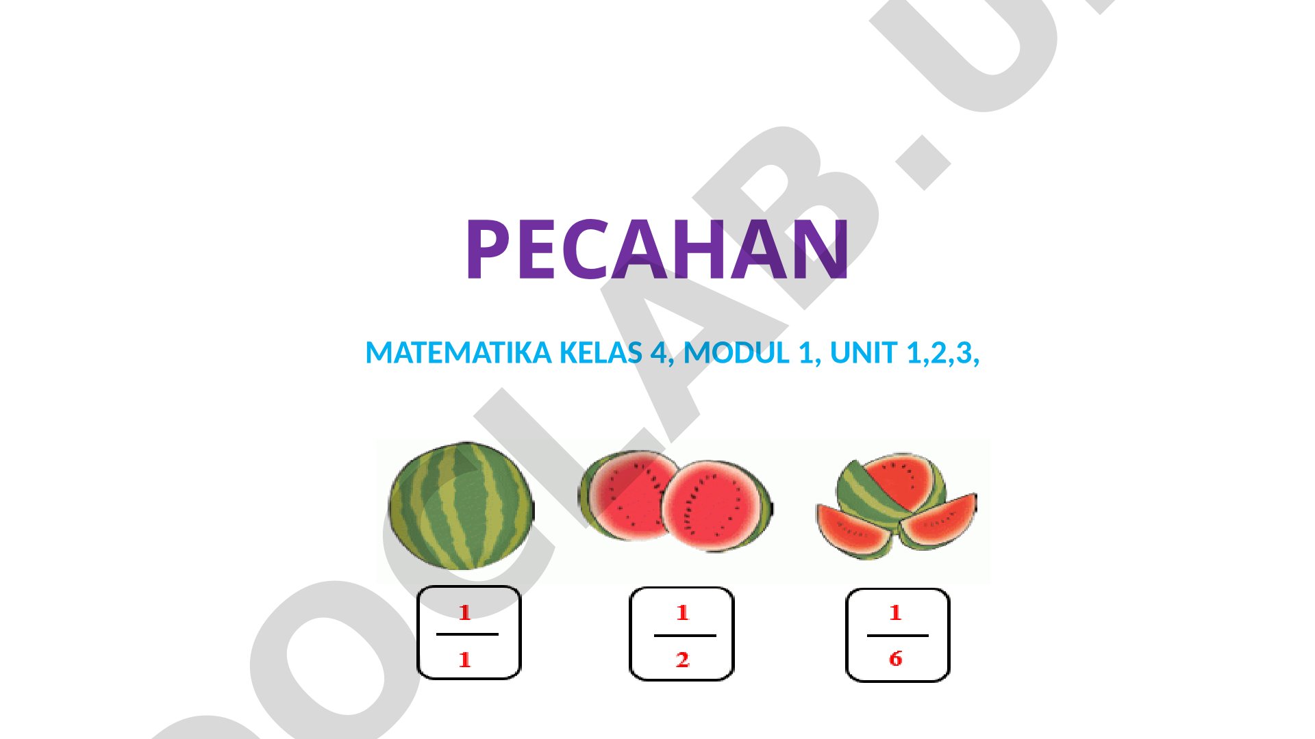 Pecahan matematika kelas 4, modul 1, unit 1,2,3, mengenal pecahan