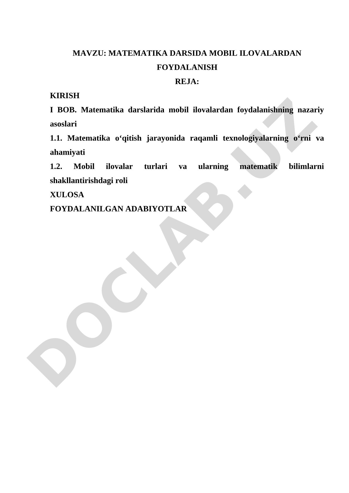 Matematika darsida mobil ilovalardan foydalanish