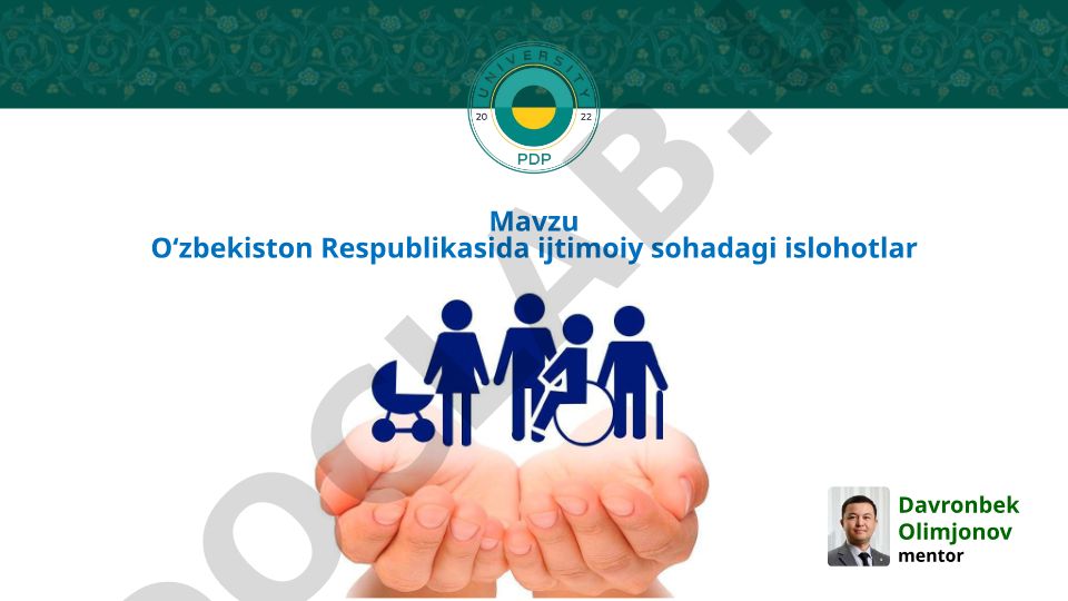 O‘zbekiston Respublikasida ijtimoiy sohadagi islohotlar
