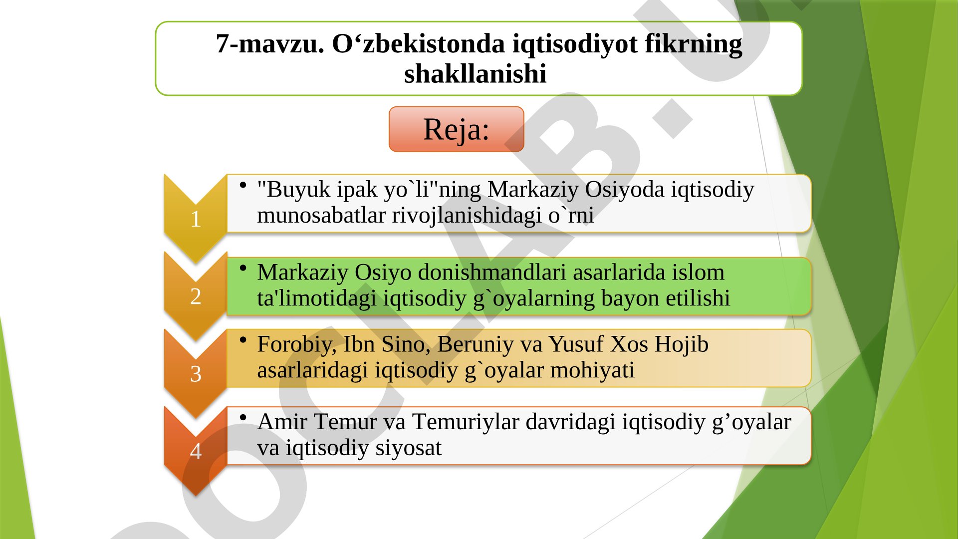 O‘zbekistonda iqtisodiyot fikrning shakllanishi