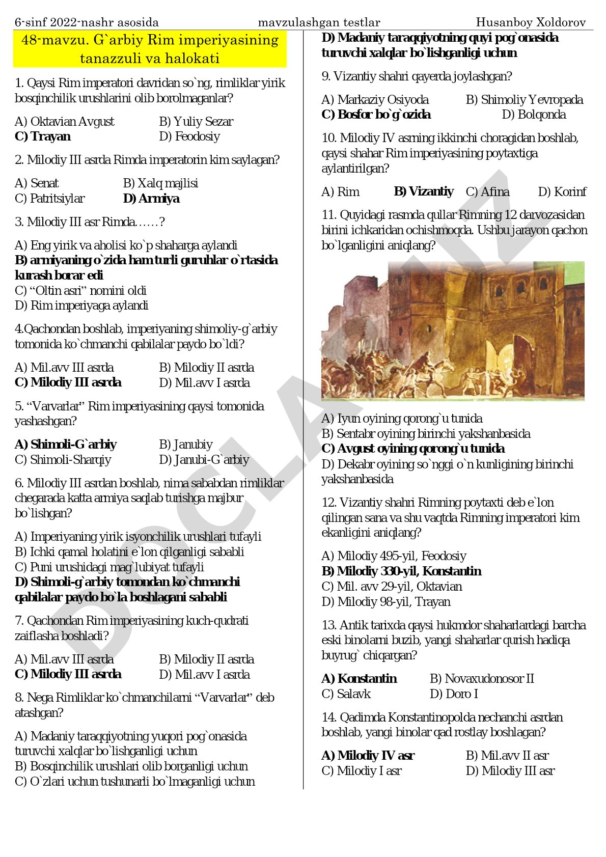 G'arbiy Rim imperiyasining tanazzuli va halokati
