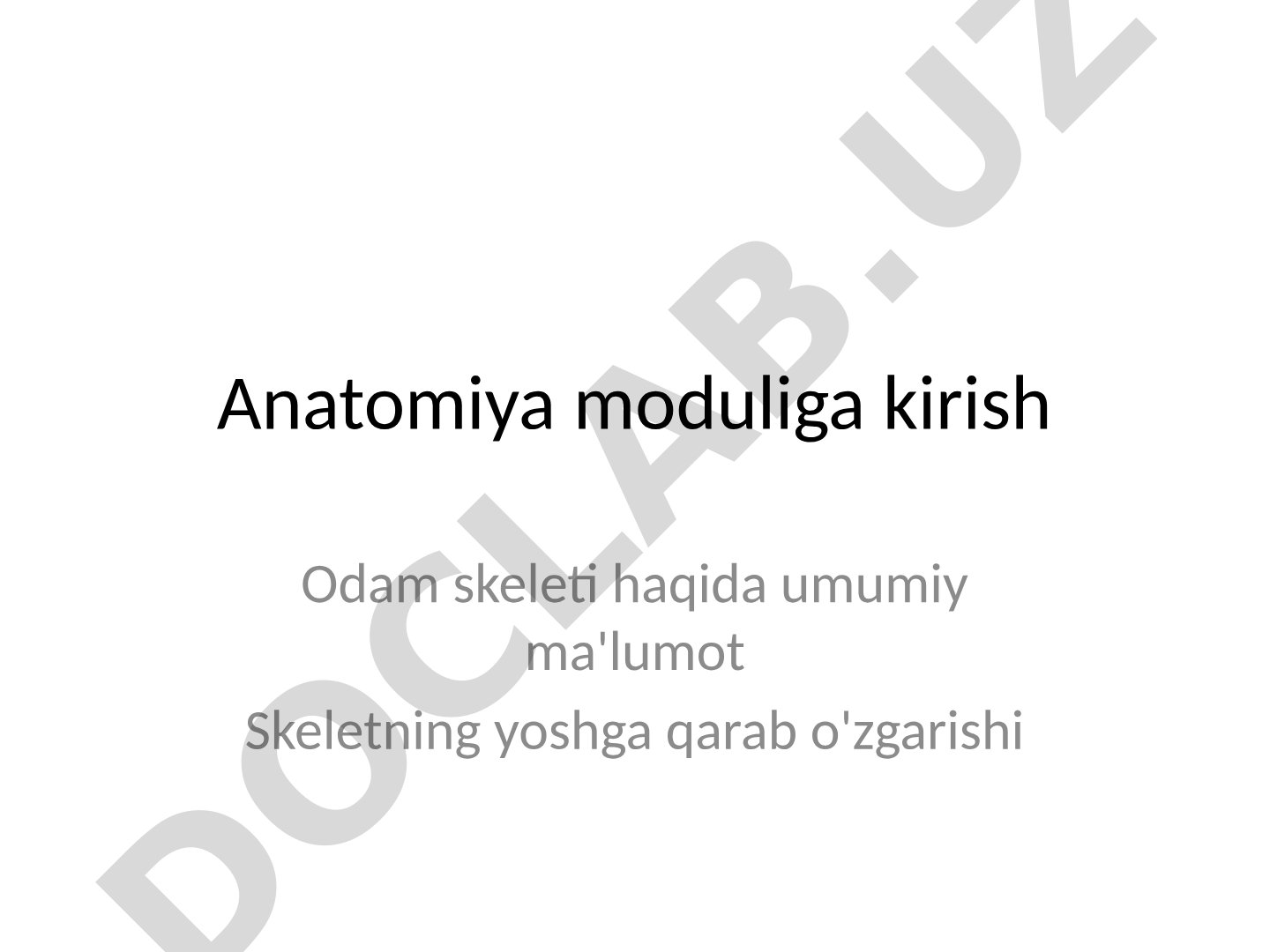 Anatomiya moduliga kirish