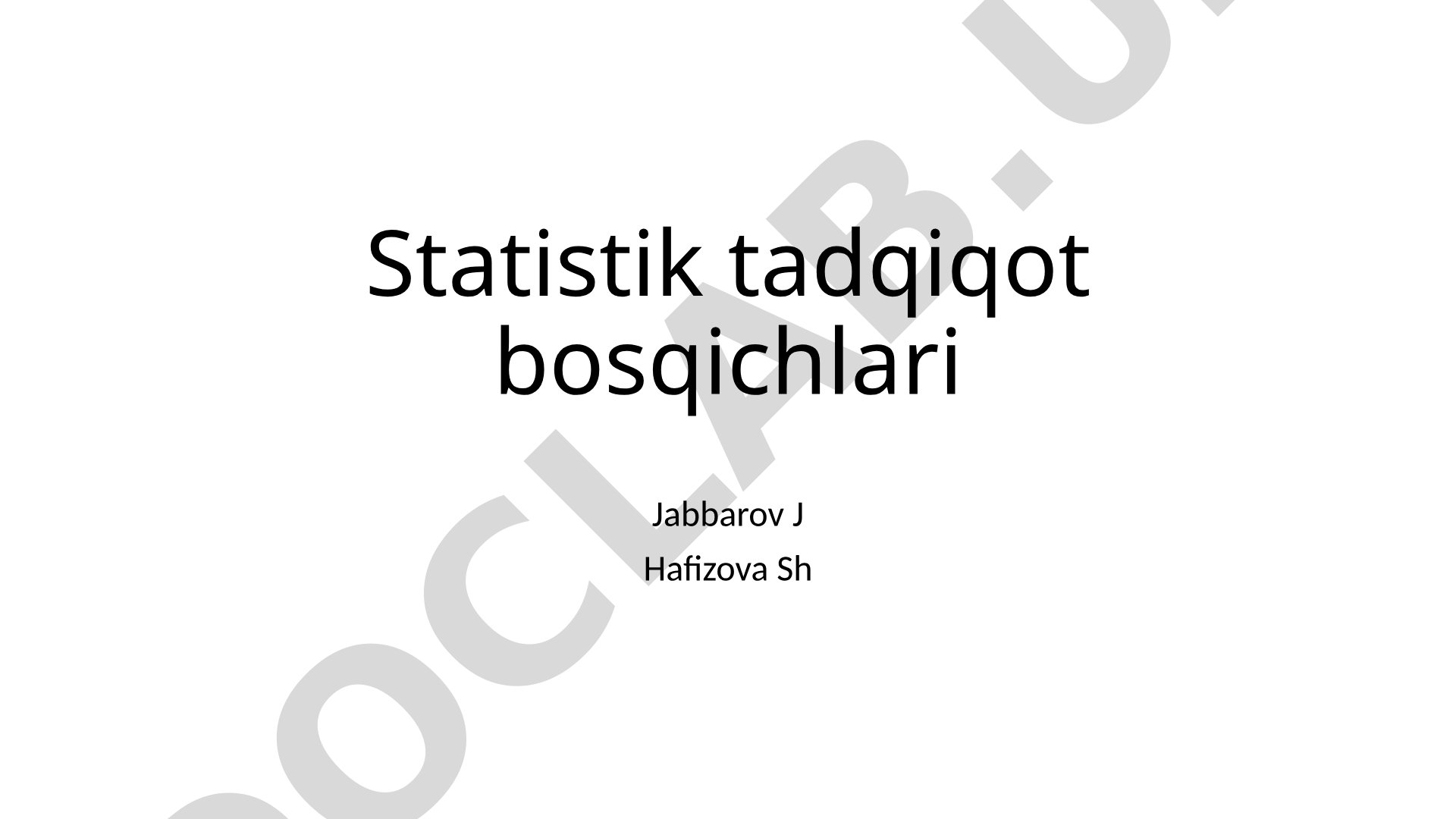 Statistik tadqiqot bosqichlari