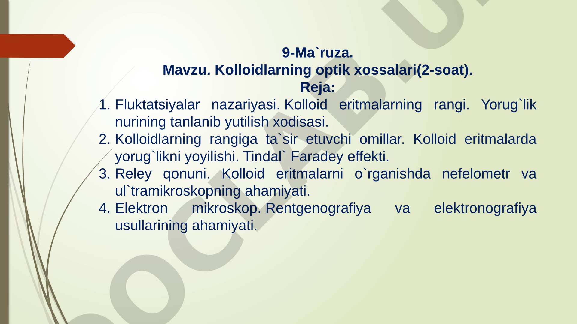 Kolloid eritmalarning optik xossalari, yorug'likning yoyilishi, Tindal effekti va rang