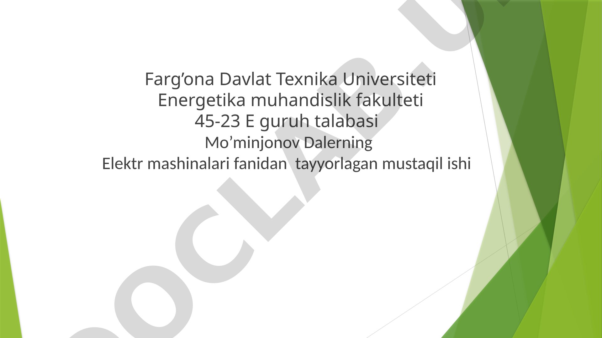 Asinxron dvigatellarda yuklama xarakteristikalarini hisoblash