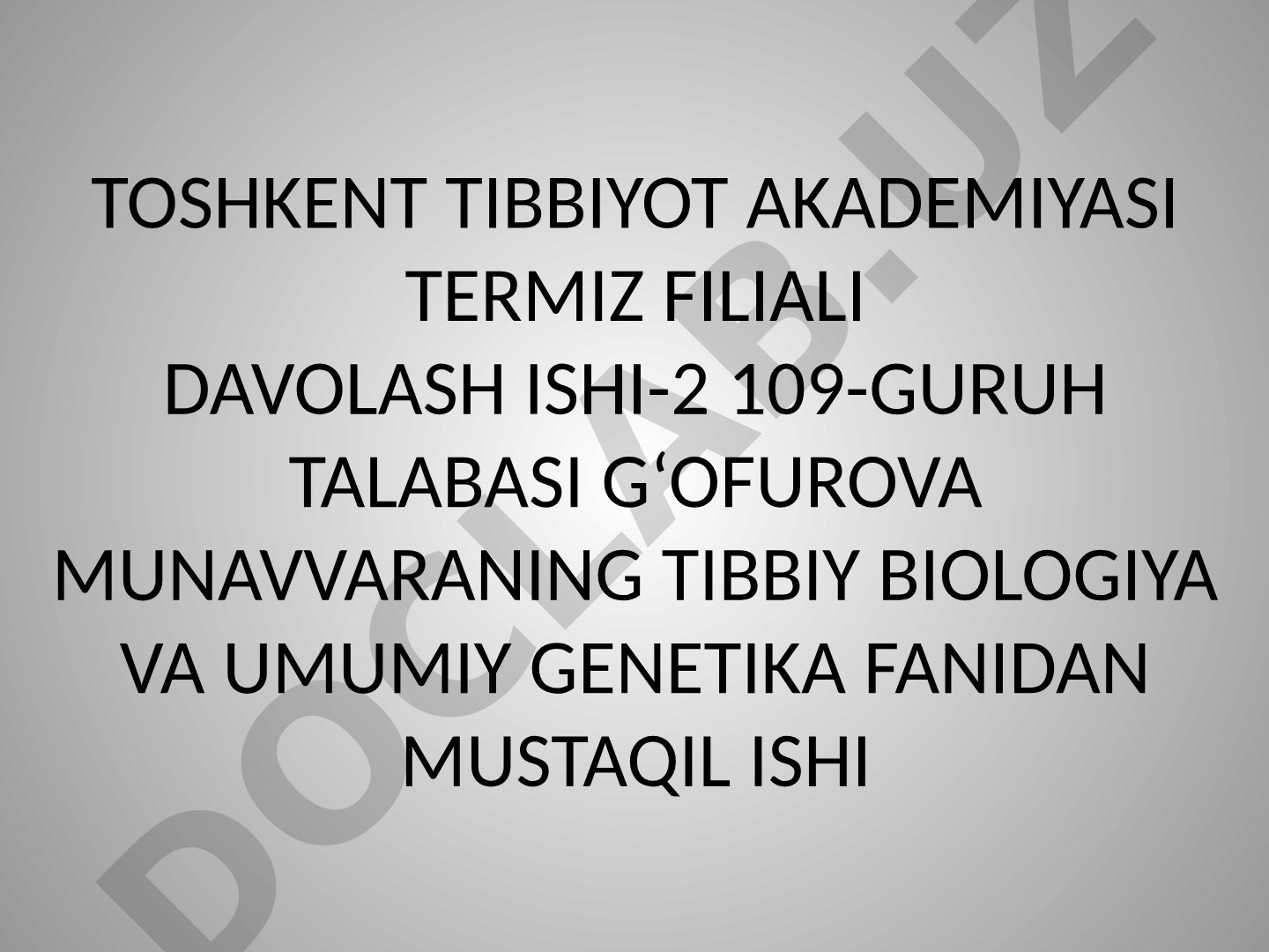 XIVCHINLILAR-ODAM PARAZITLARI:TRIPANASOMA,LEYSHMANIYA,TRIXOMONADA VA LYAMBLIYA. SPORALILAR-ODAM PARAZITLARI.BEZGAK PARAZITLARI,TOKSOPLAZMA.ICHAK PARAZITLARI:ICHBURUG' AMYOBASI,ICHAK BLANTIDIYASI