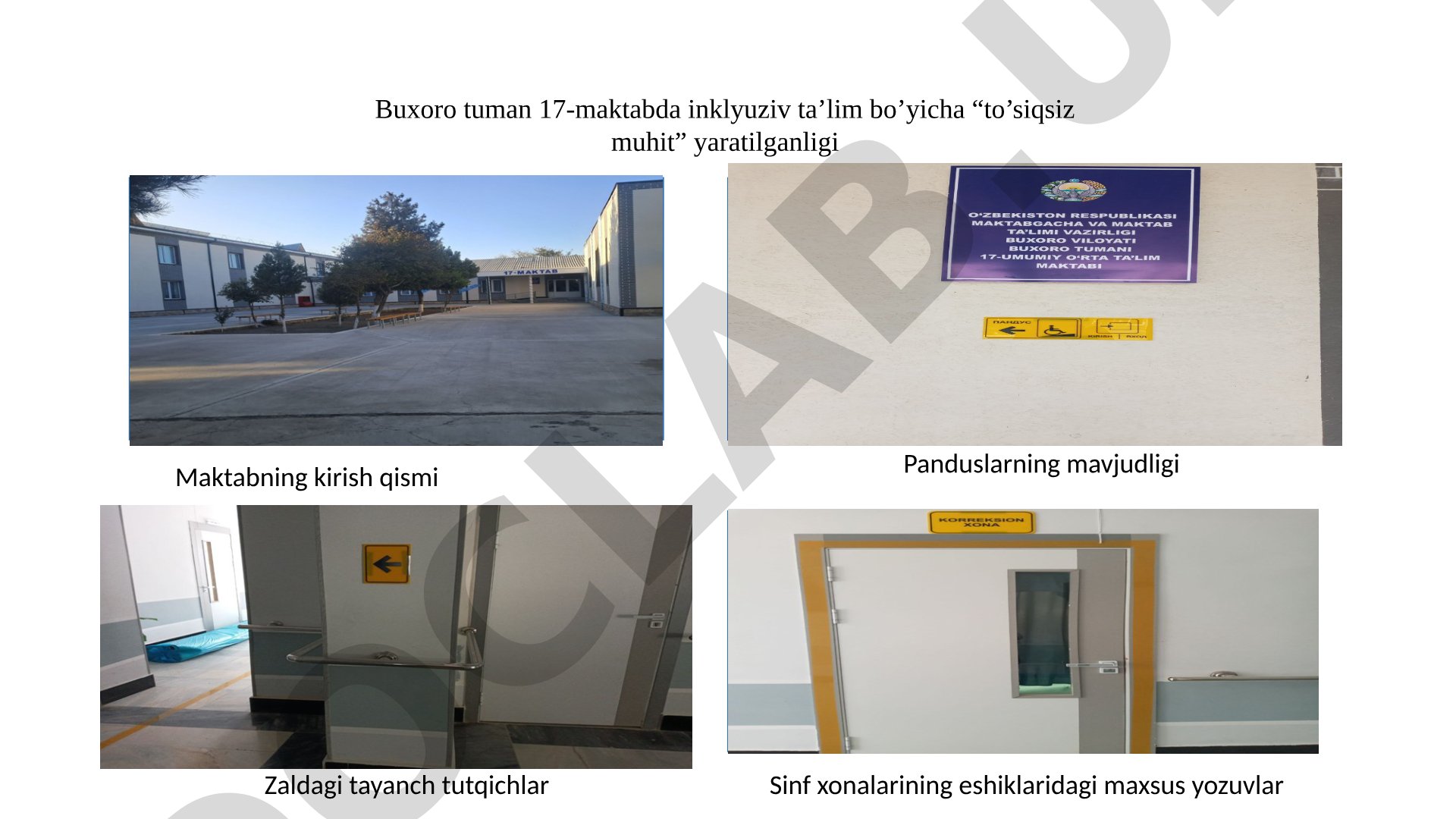 Buxoro tuman 17-maktabda inklyuziv ta'lim uchun to'siqsiz muhit