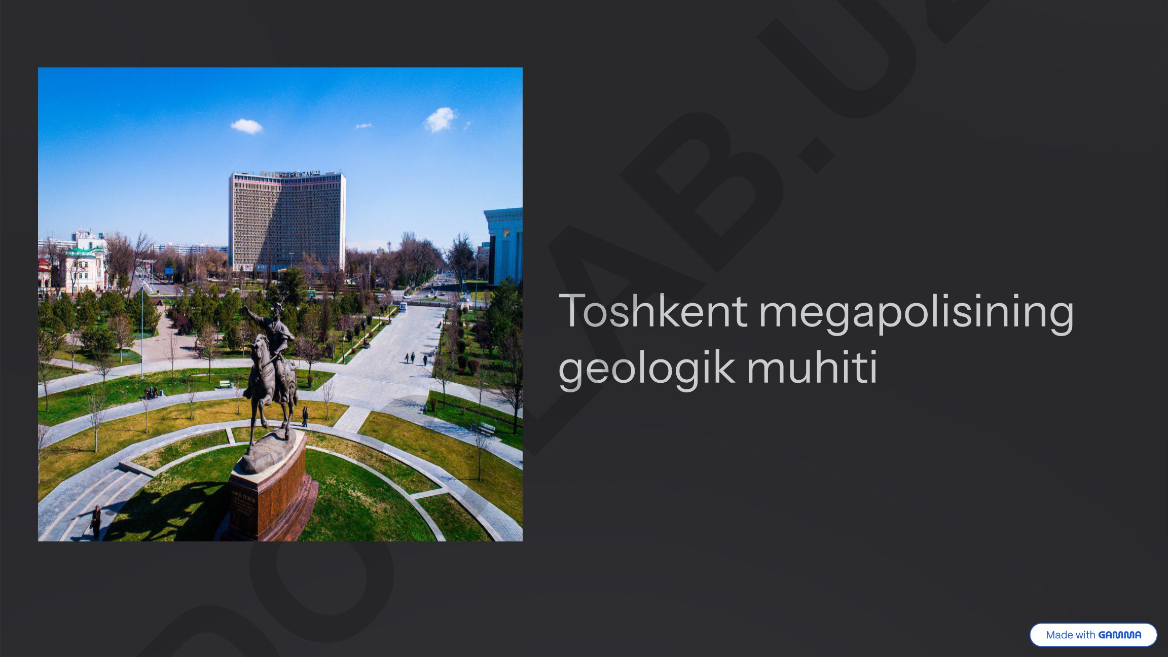 Toshkent megapolisining geologik muhiti