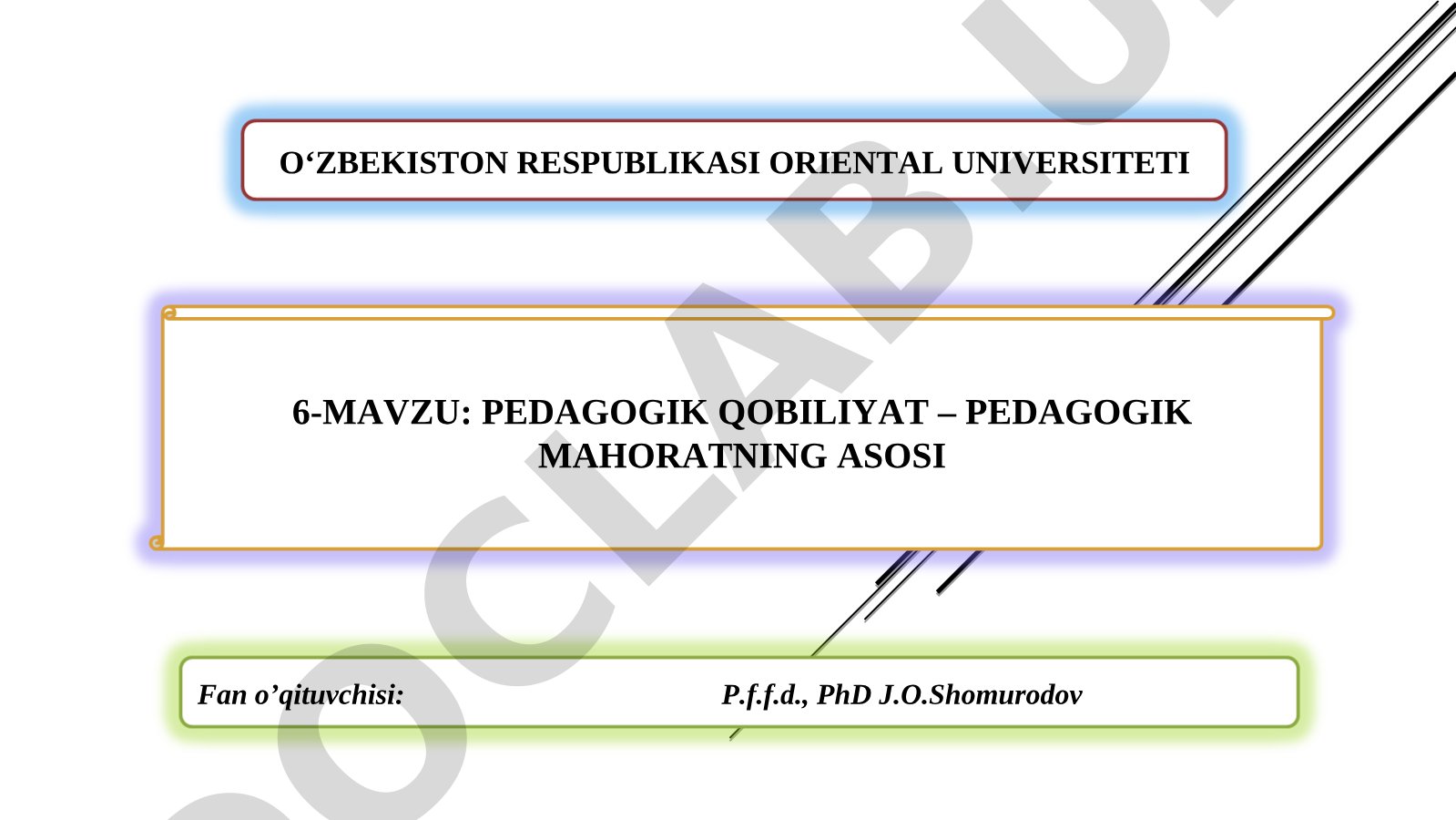 Pedagogik qobiliyat – pedagogik mahoratning asosi