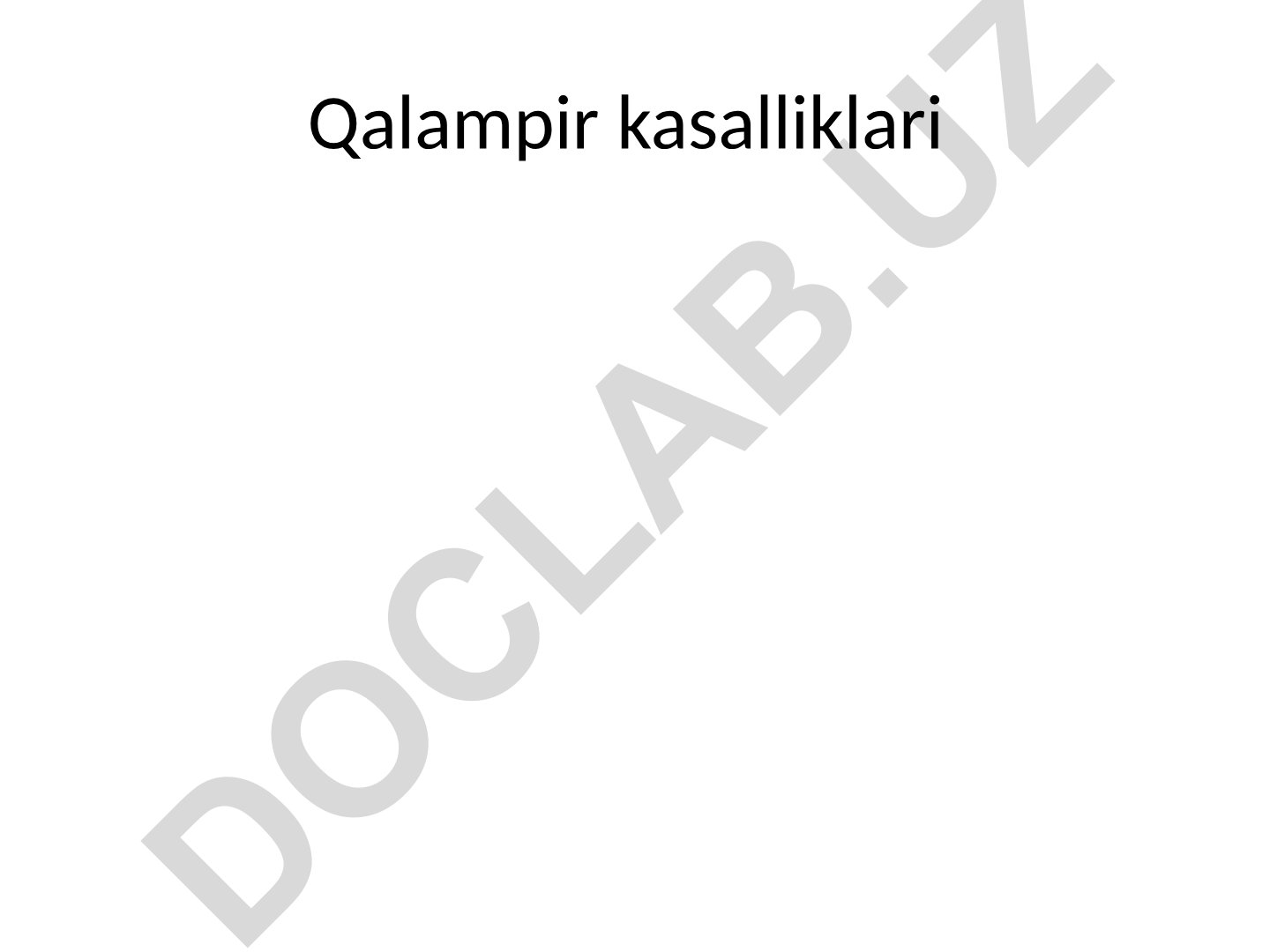 Qalampir kasalliklari va ularga qarshi kurash usullari
