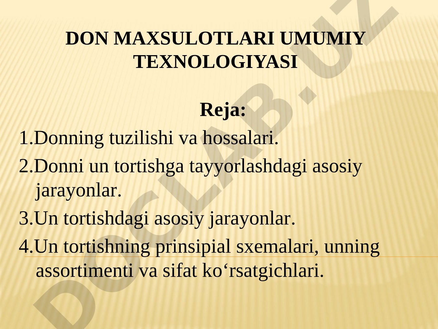 Don maxsulotlari umumiy texnologiyasi